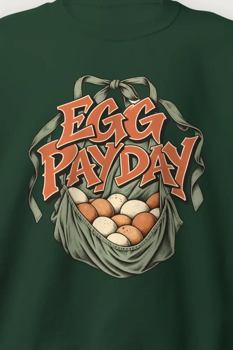 "Egg Payday" Heavy Blend Unisex Crewneck Sweatshirt - the graphic up close