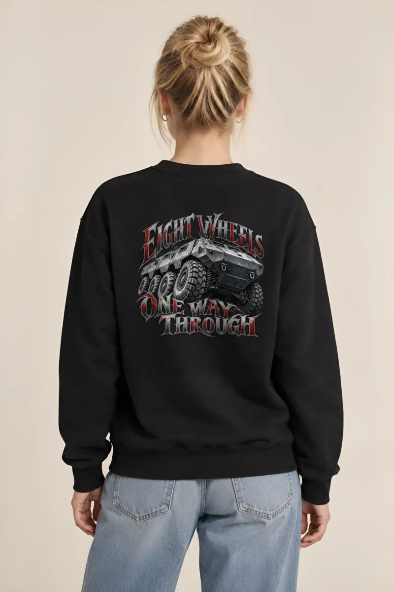 “Eight Wheels, One Way Through” Heavy Blend Unisex Crewneck Sweatshirt