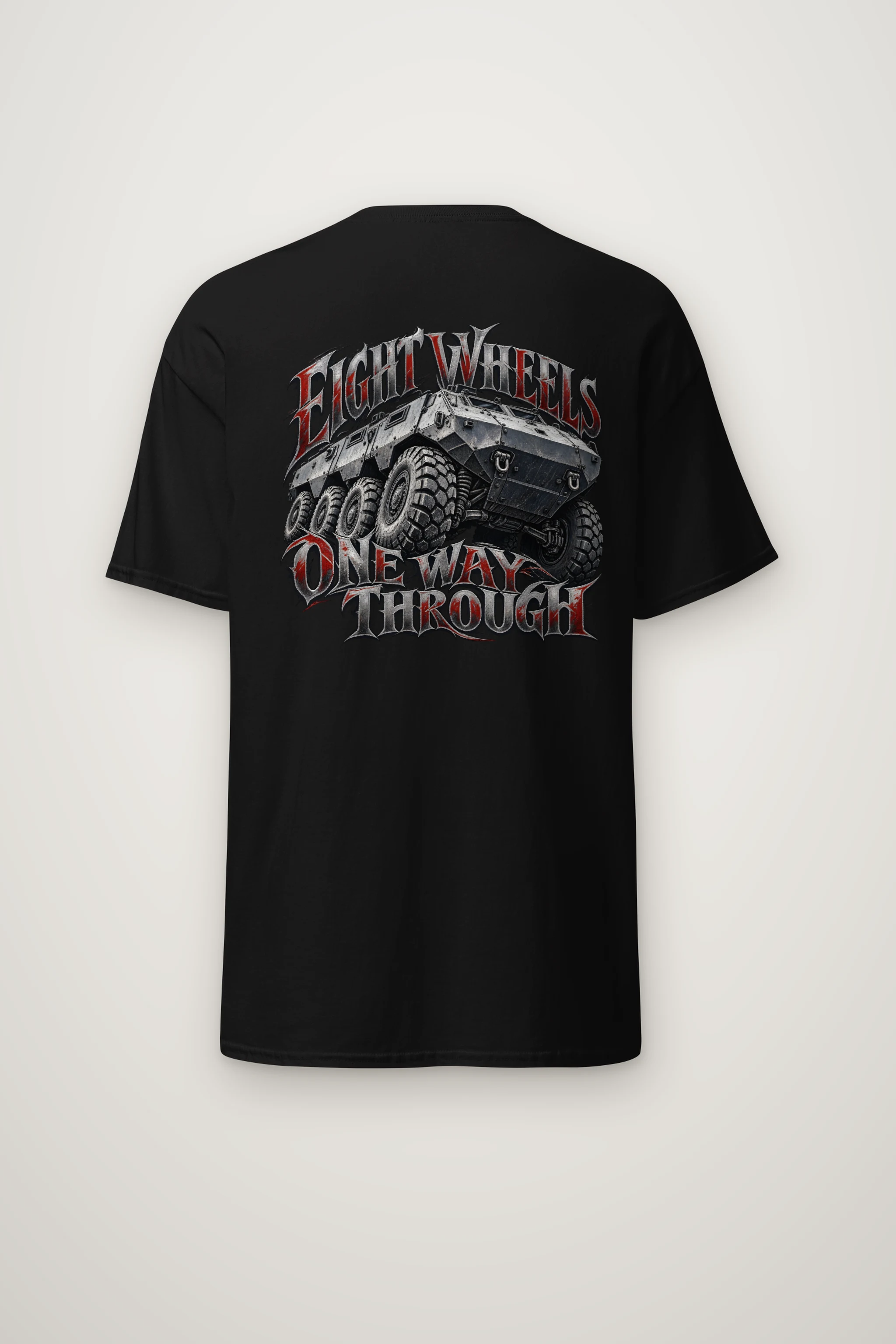 "Eight Wheels One Way Through" Heavyweight Unisex Crewneck T-shirt