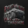 "Eight Wheels One Way Through" Men's Oversized Heavyweight Crewneck T-Shirt
