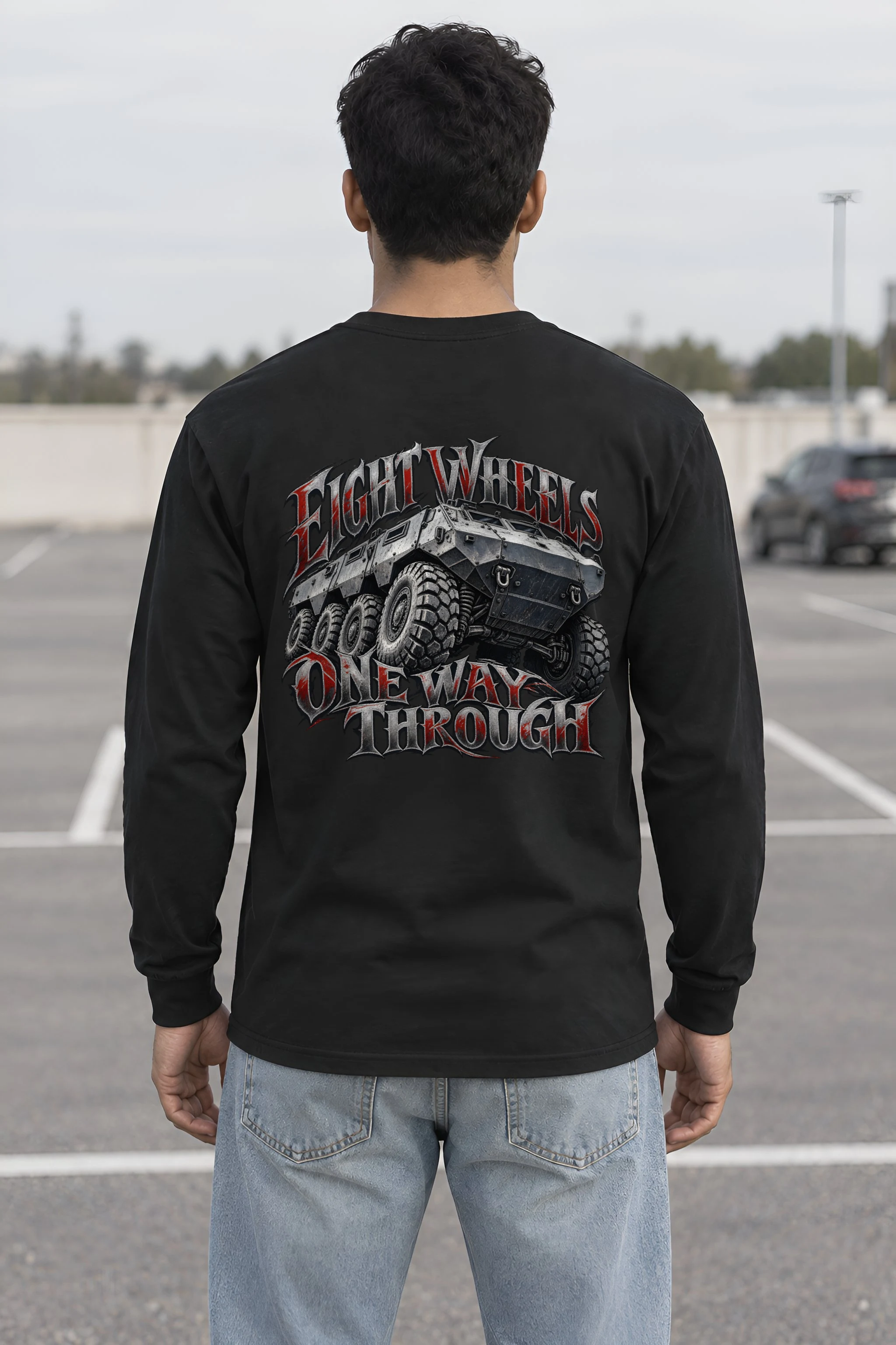 "Eight Wheels One Way Through" Unisex Longsleeve T-shirt