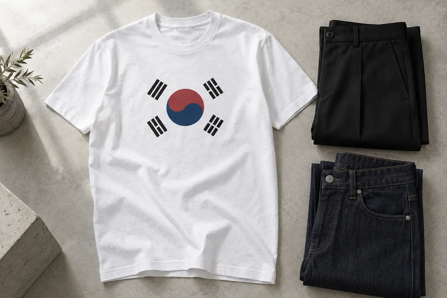 Korean Flag Taegeukgi Tee Styling: Let the Flag Stand Alone