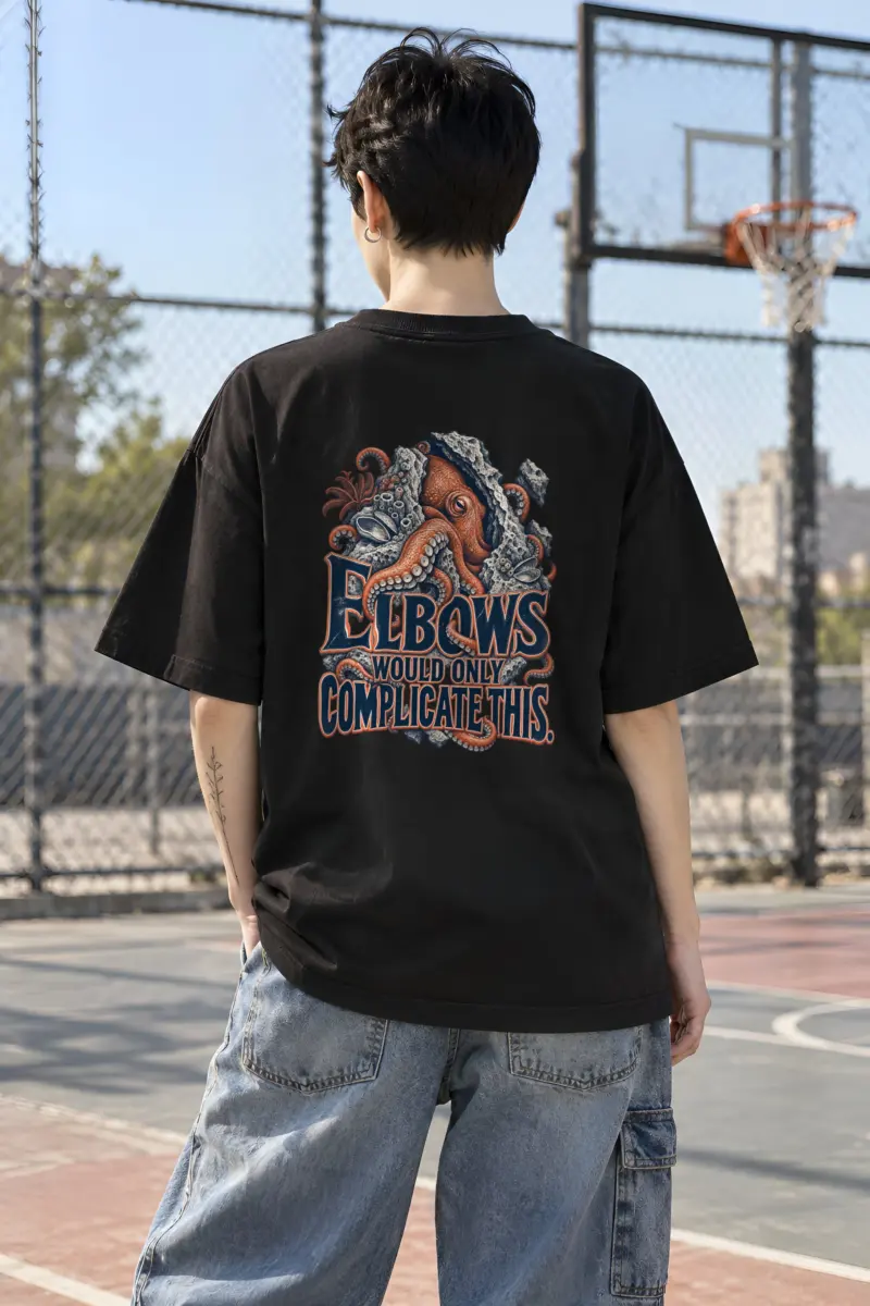 "Elbows Would Only Complicate This" Unisex Oversized Heavyweight Crewneck T-Shirt