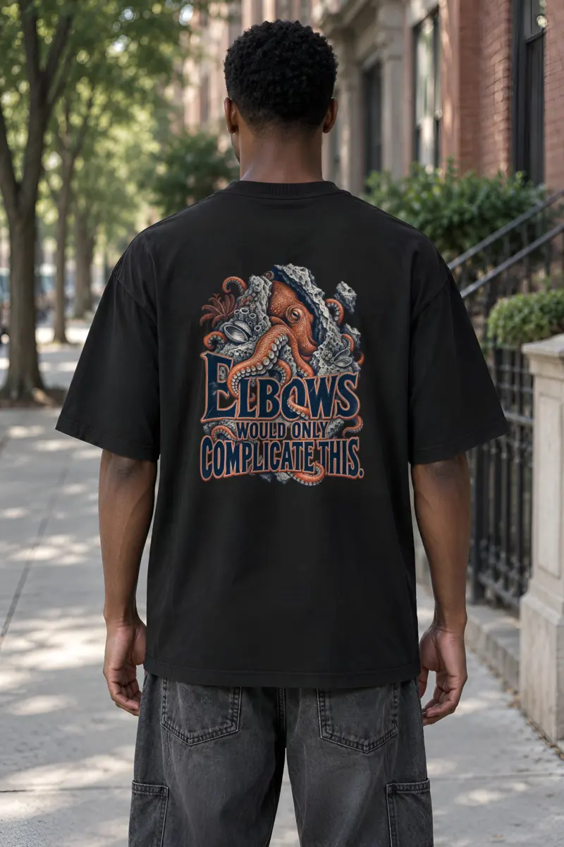 “Elbows Would Only Complicate This” Men’s Oversized Heavyweight Crewneck T-Shirt