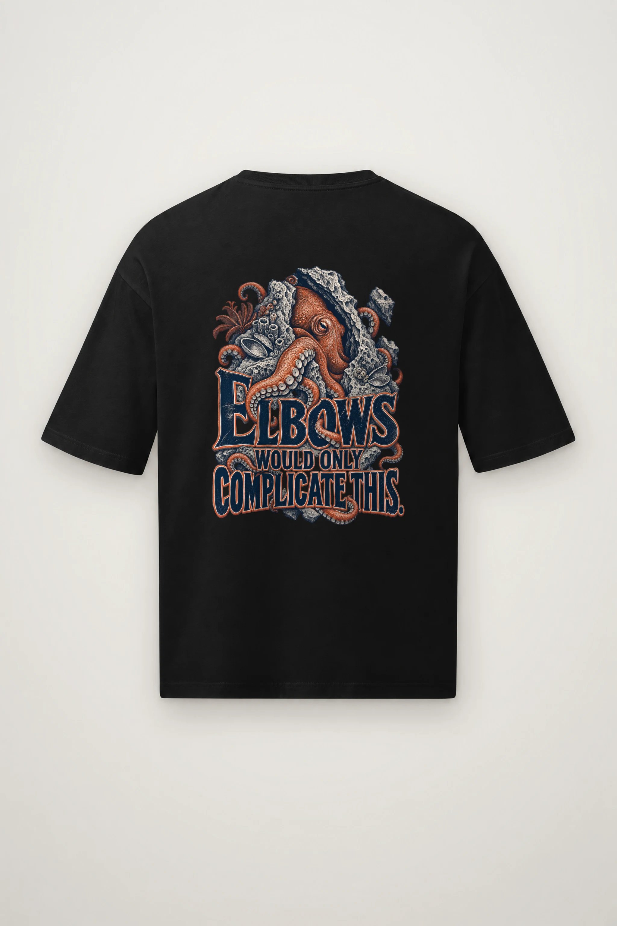 "Elbows Would Only Complicate This" Men's Oversized Heavyweight Crewneck T-Shirt