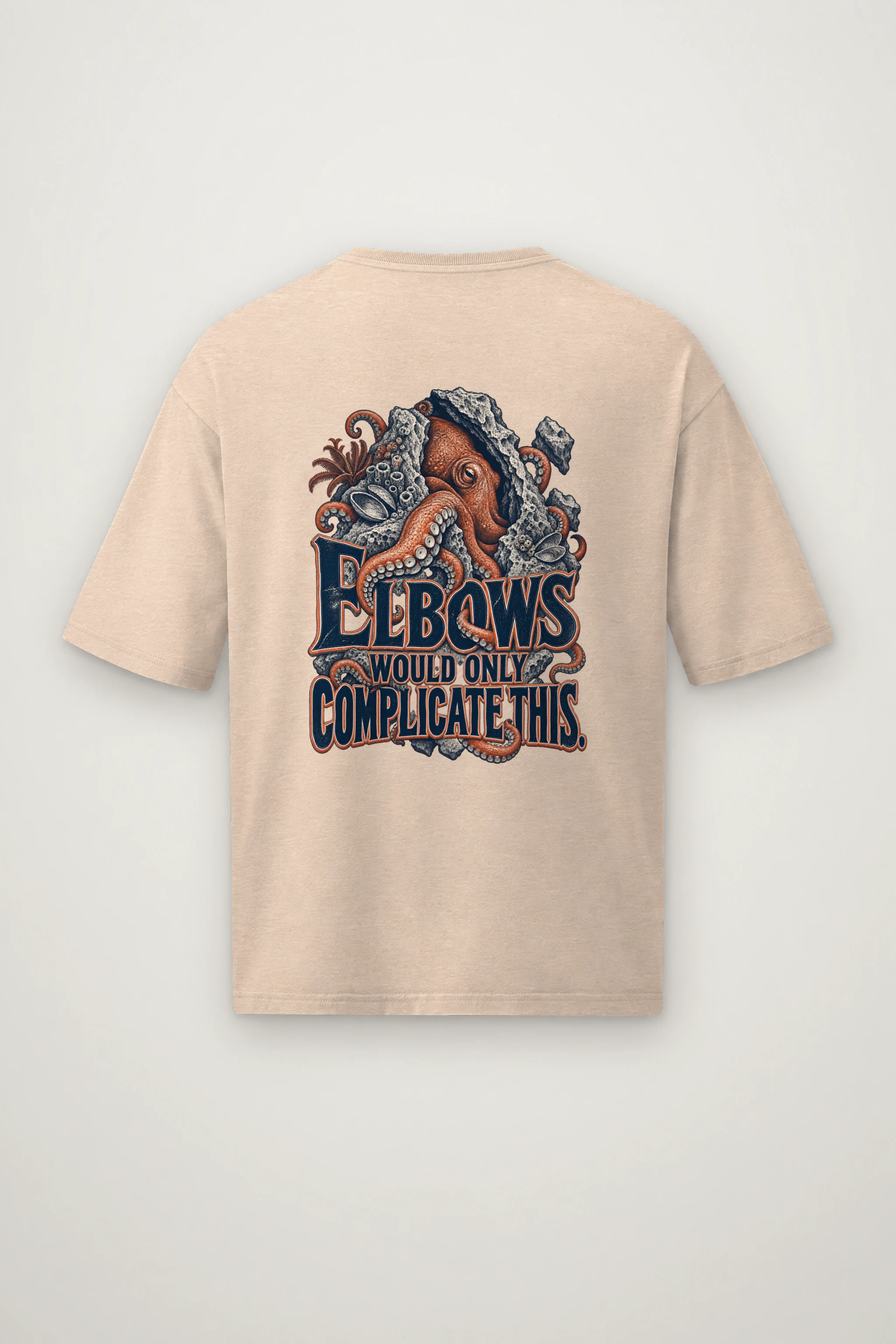 "Elbows Would Only Complicate This" Men's Oversized Heavyweight Crewneck T-Shirt