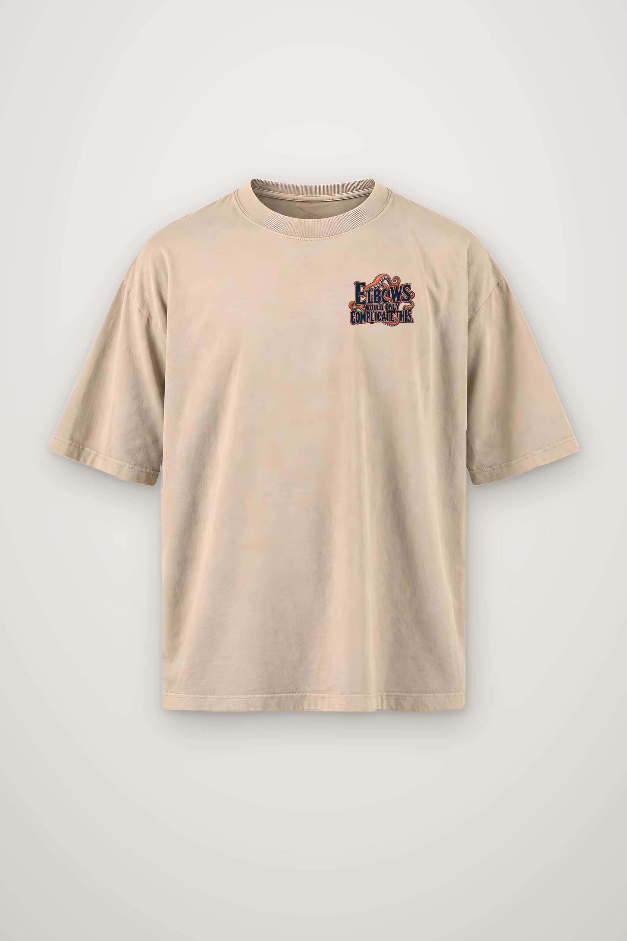 "Elbows Would Only Complicate This" Men's Oversized Heavyweight Crewneck T-Shirt