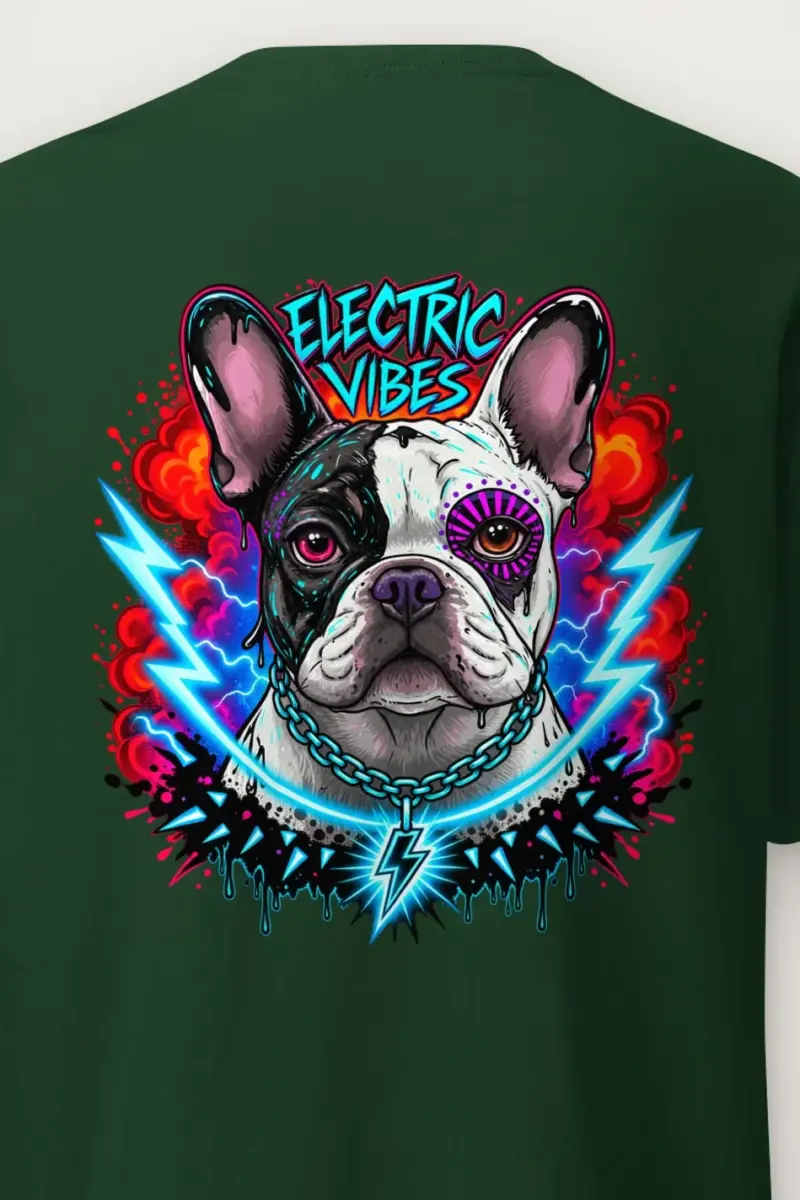 "Electric Vibes" Heavyweight Unisex Crewneck T-shirt