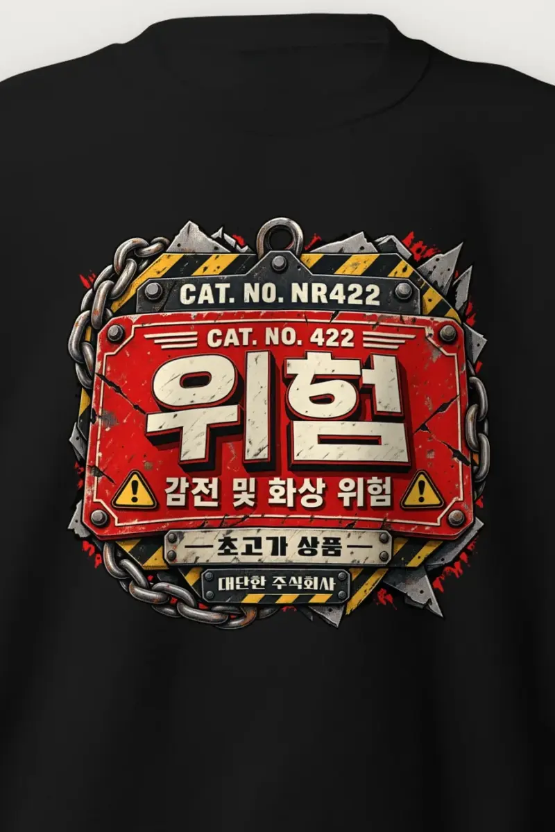 "Severe Hazard Warning" Heavy Blend Unisex Crewneck Sweatshirt - the graphic up close