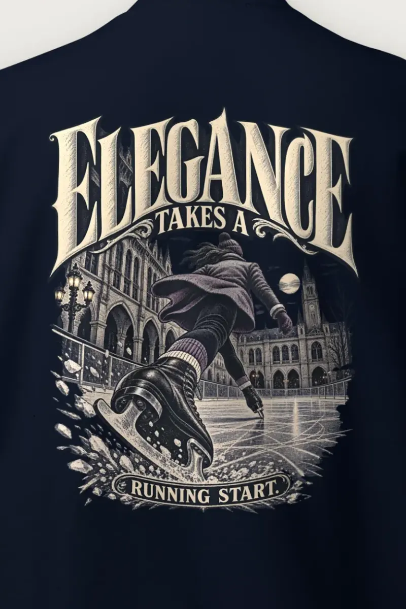 "Elegance Takes a Running Start" Heavy Blend Unisex Crewneck Sweatshirt - the graphic up close