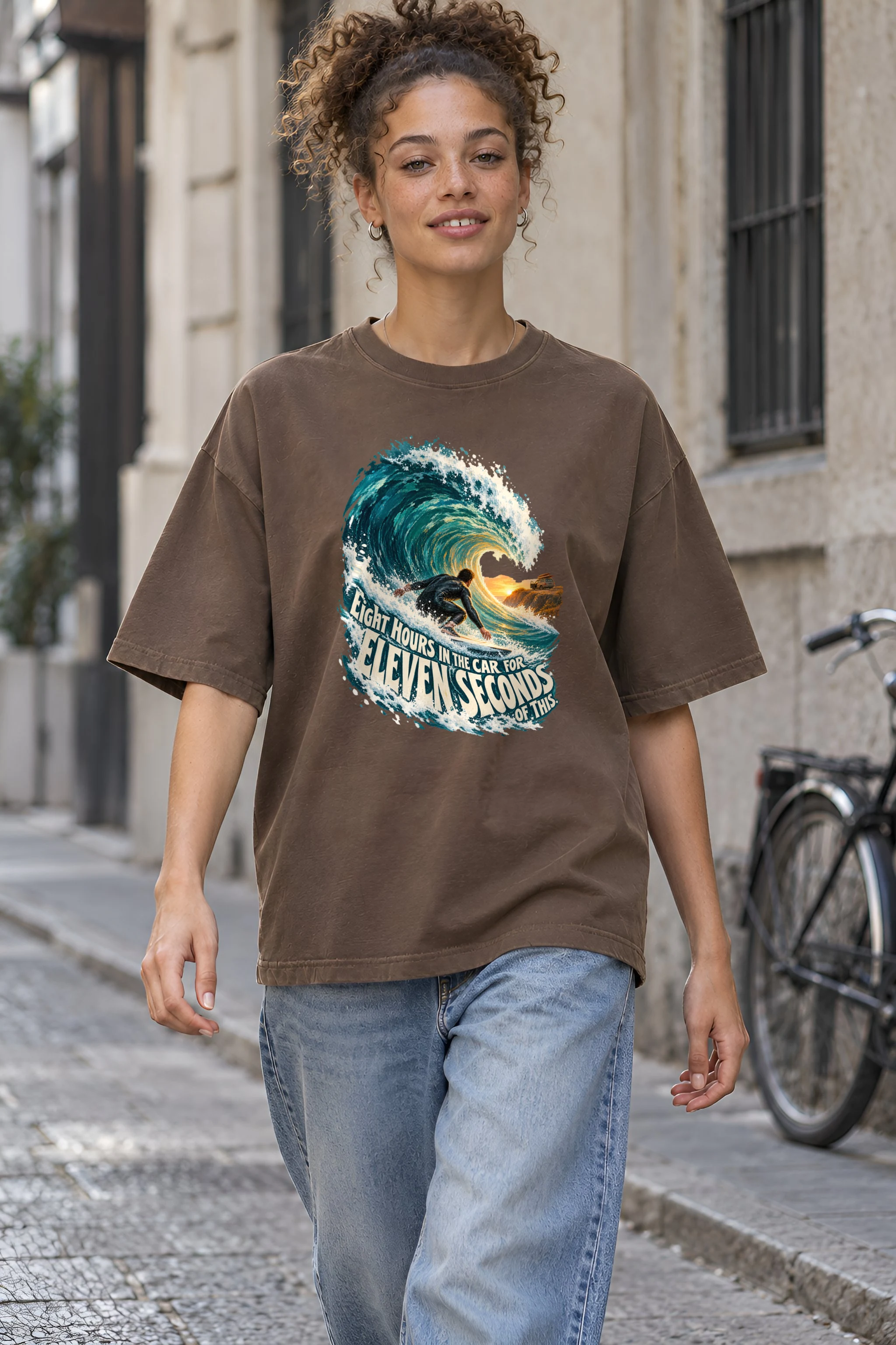 "Eleven Seconds Of This" Unisex Oversized Heavyweight Crewneck T-Shirt