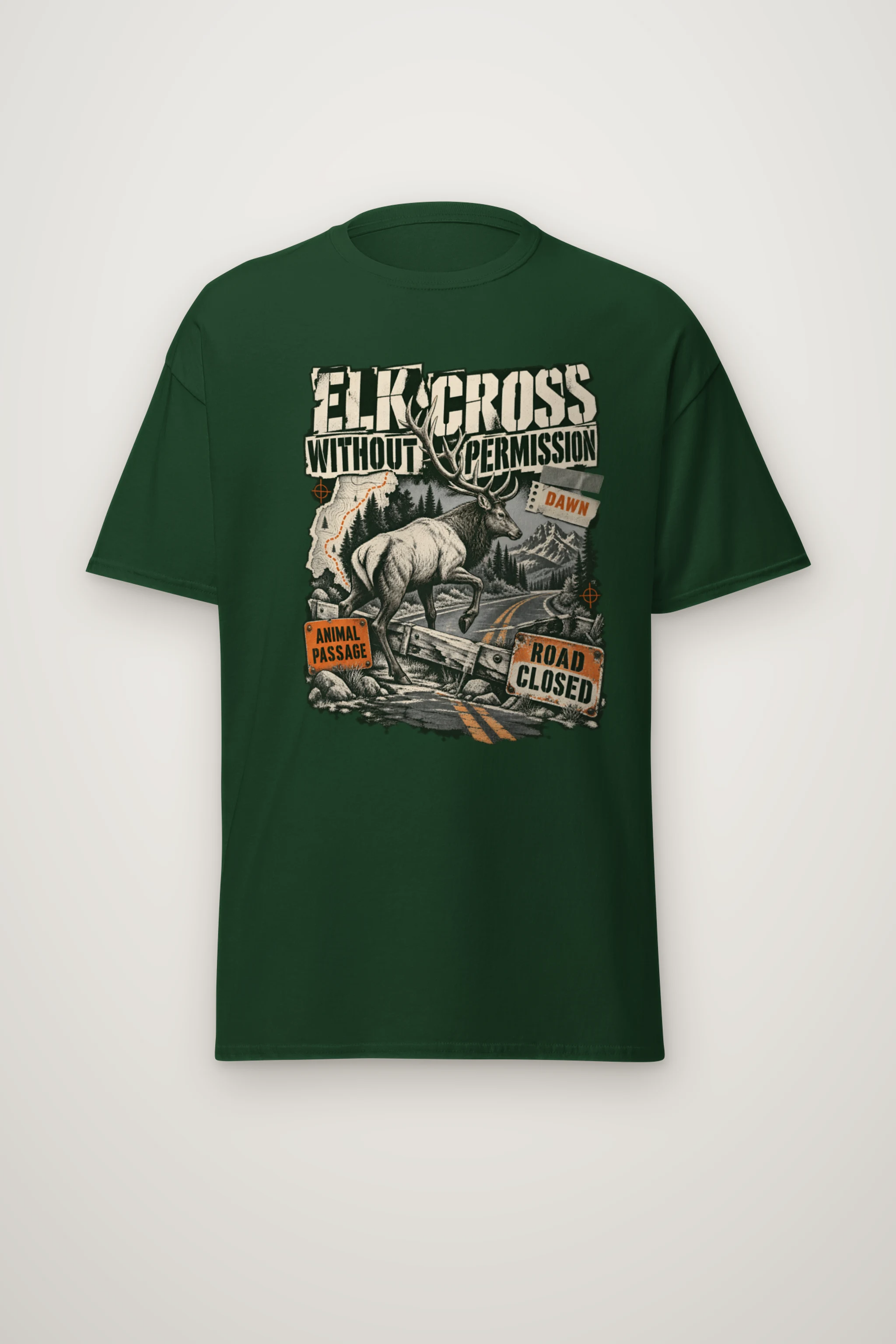"Elk Cross Without Permission" Heavyweight Unisex Crewneck T-shirt