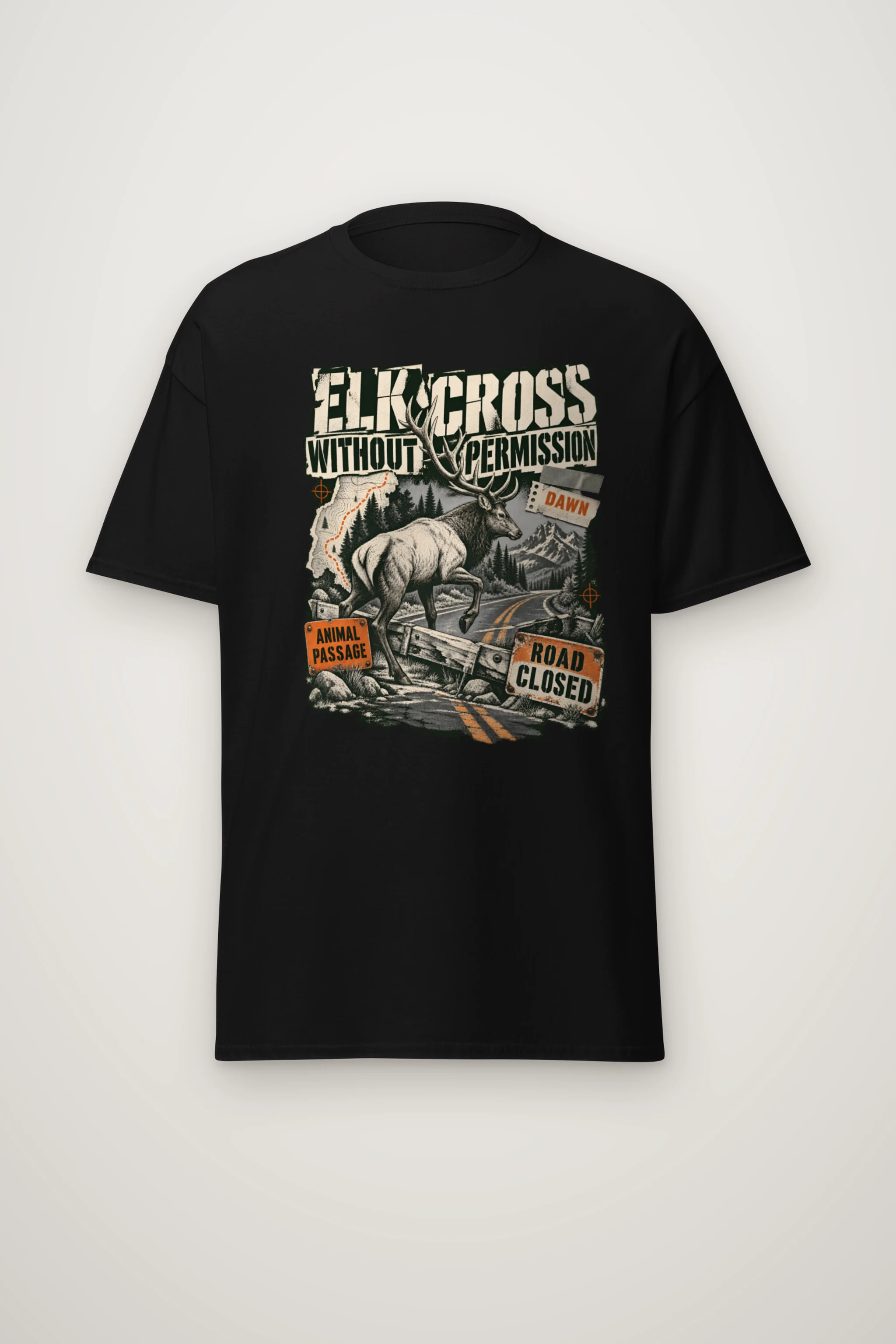 "Elk Cross Without Permission" Heavyweight Unisex Crewneck T-shirt