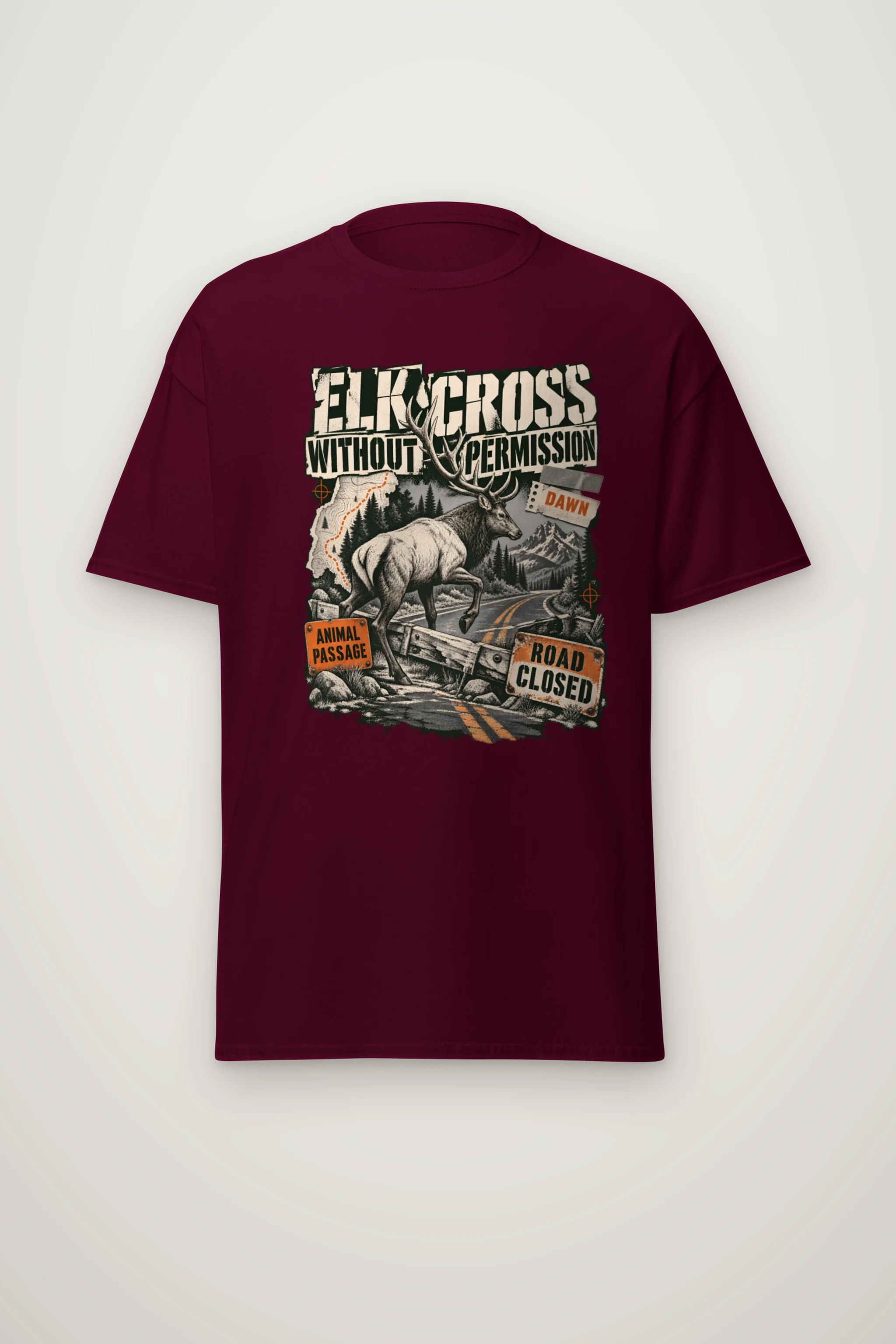 "Elk Cross Without Permission" Heavyweight Unisex Crewneck T-shirt