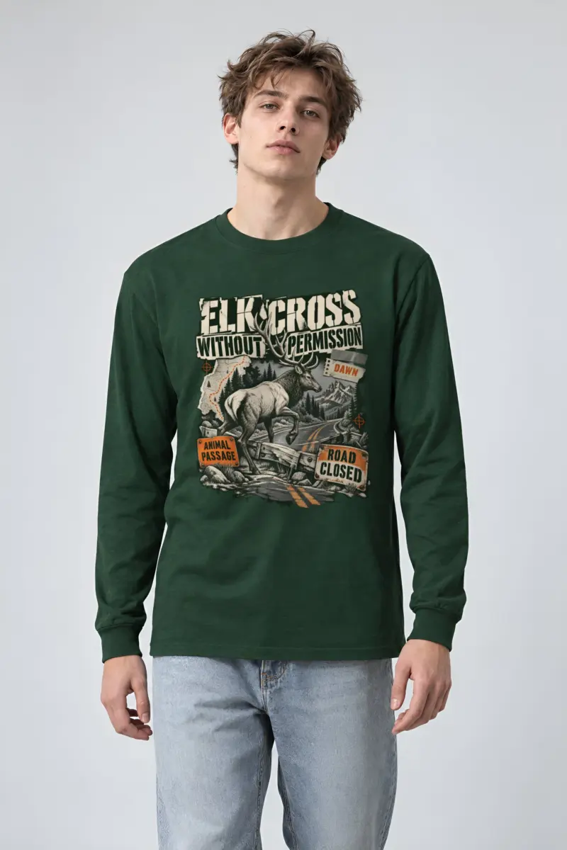 "Elk Cross Without Permission" Unisex Longsleeve T-shirt