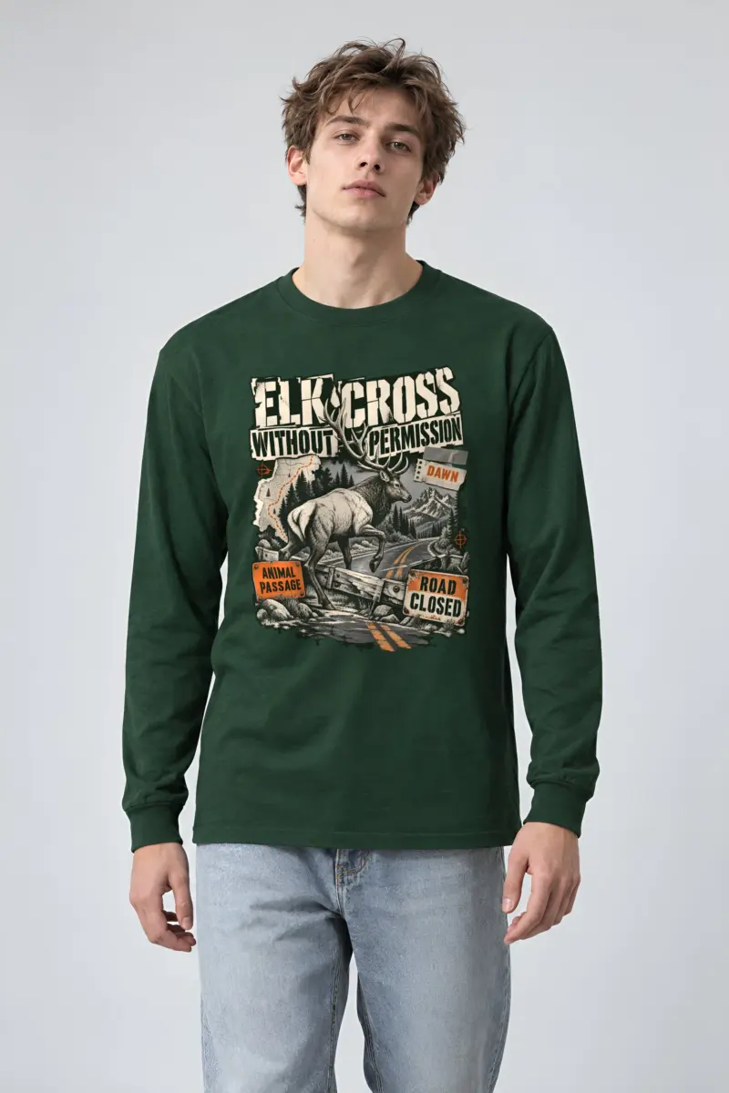 "Elk Cross Without Permission" Unisex Longsleeve T-shirt