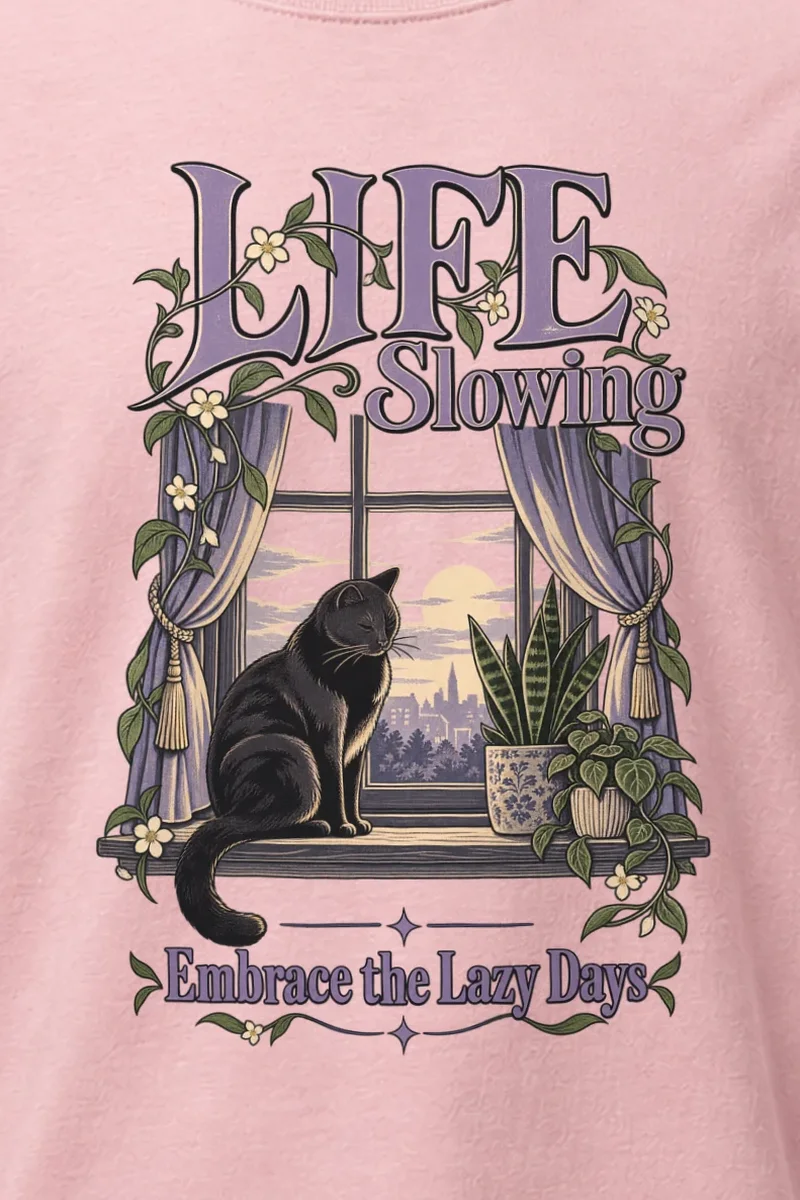 "Embrace Lazy Days" Heavyweight Unisex Crewneck T-shirt
