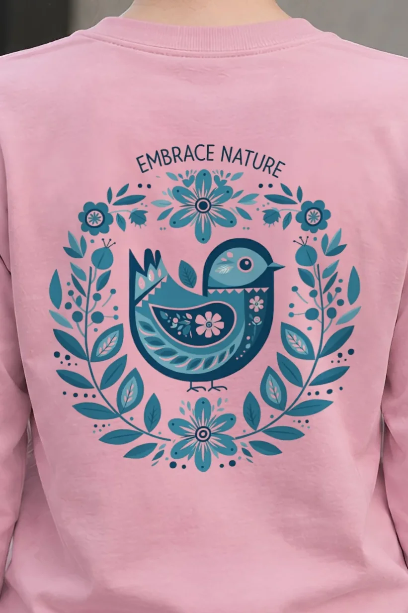 "Embrace Nature" Unisex Longsleeve T-shirt - the graphic up close
