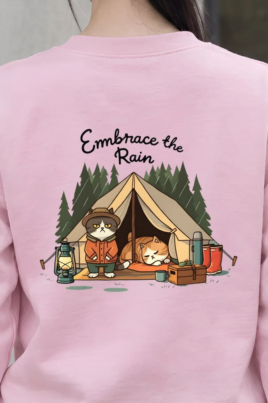 "Embrace The Rain" 1 Crewneck Sweatshirt - the graphic up close