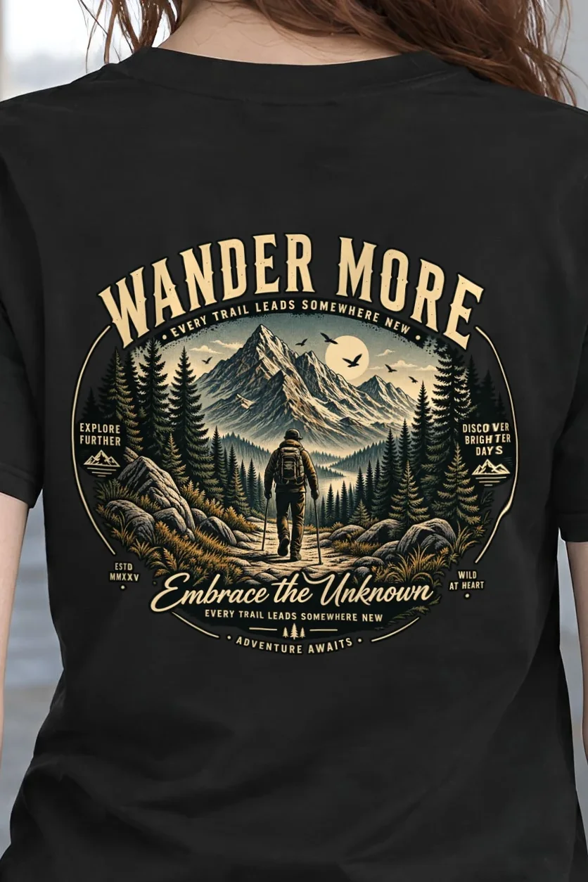 "Embrace The Unknown" Heavyweight Unisex Crewneck T-shirt - the graphic up close