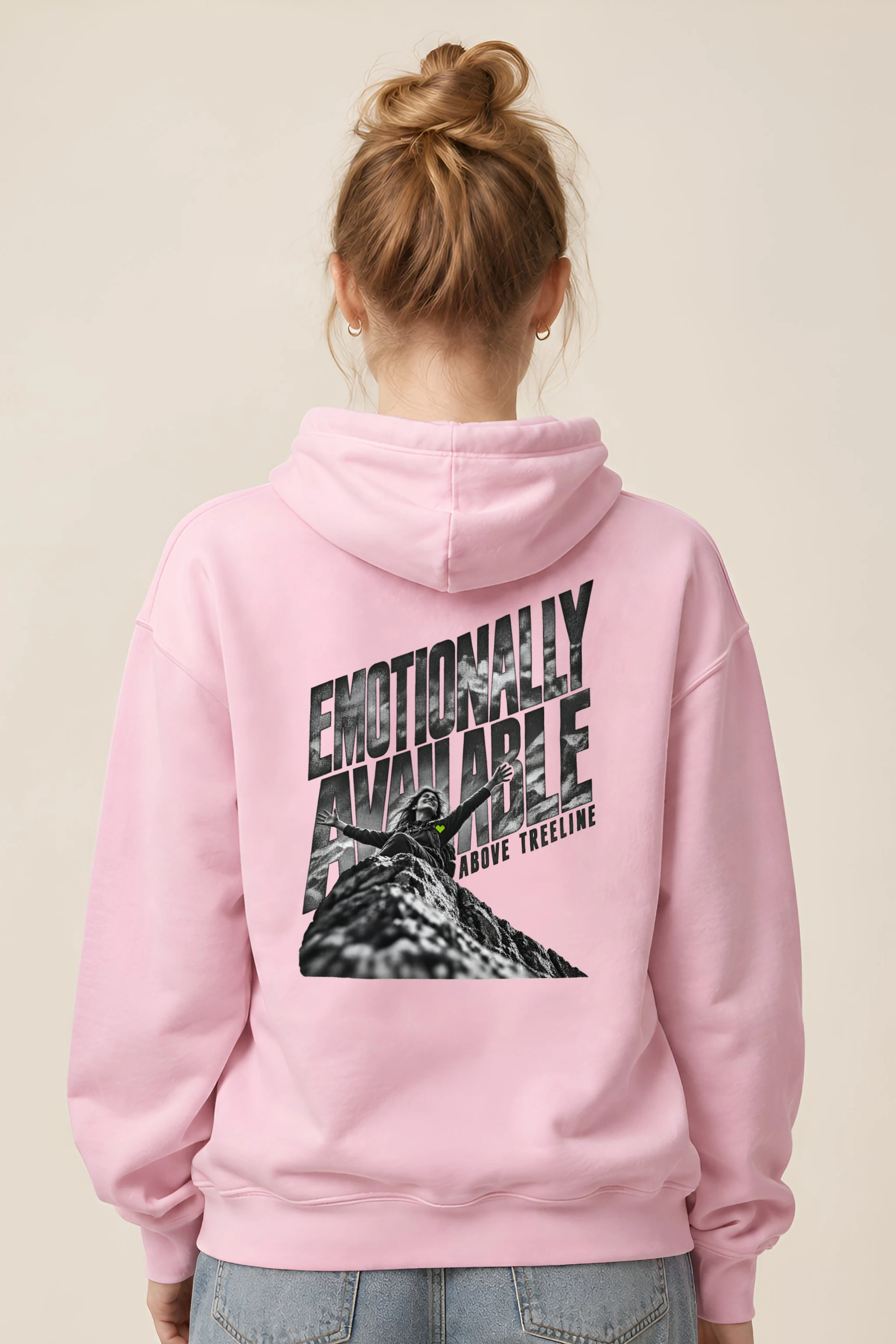 "Emotionally Available Above Treeline" Heavy Blend Unisex Pullover Hoodie