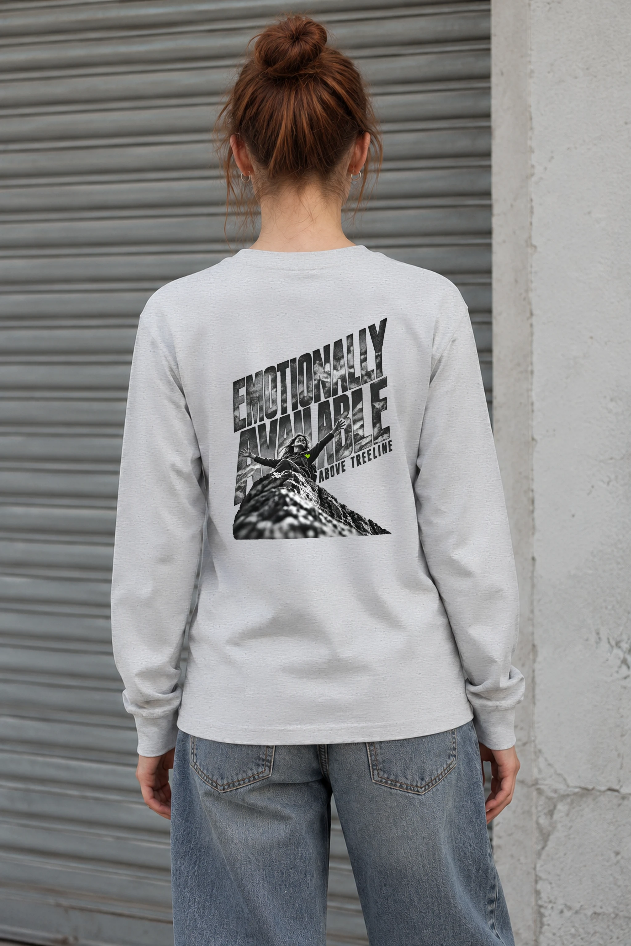 "Emotionally Available Above Treeline" Unisex Longsleeve T-shirt