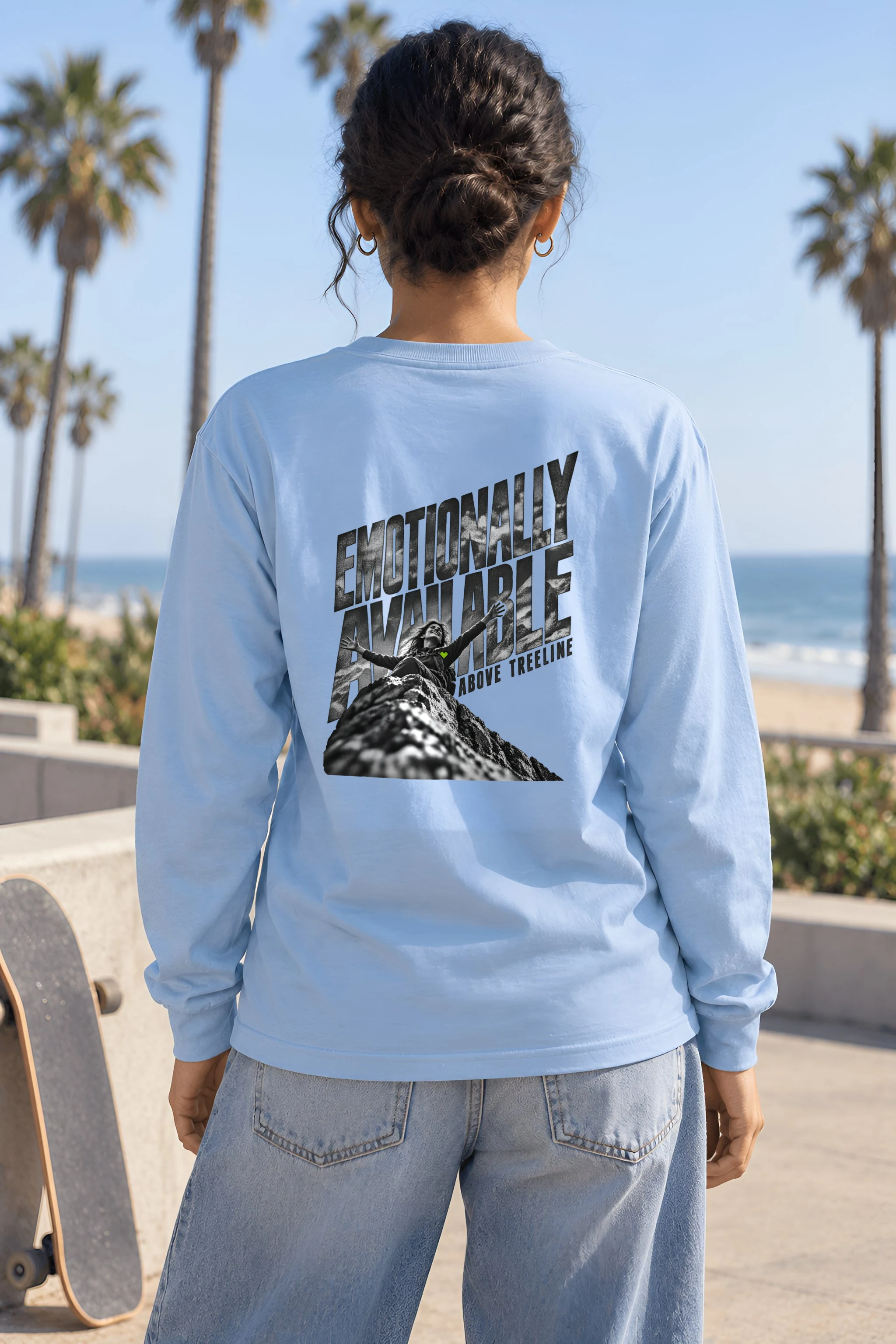 "Emotionally Available Above Treeline" Unisex Longsleeve T-shirt