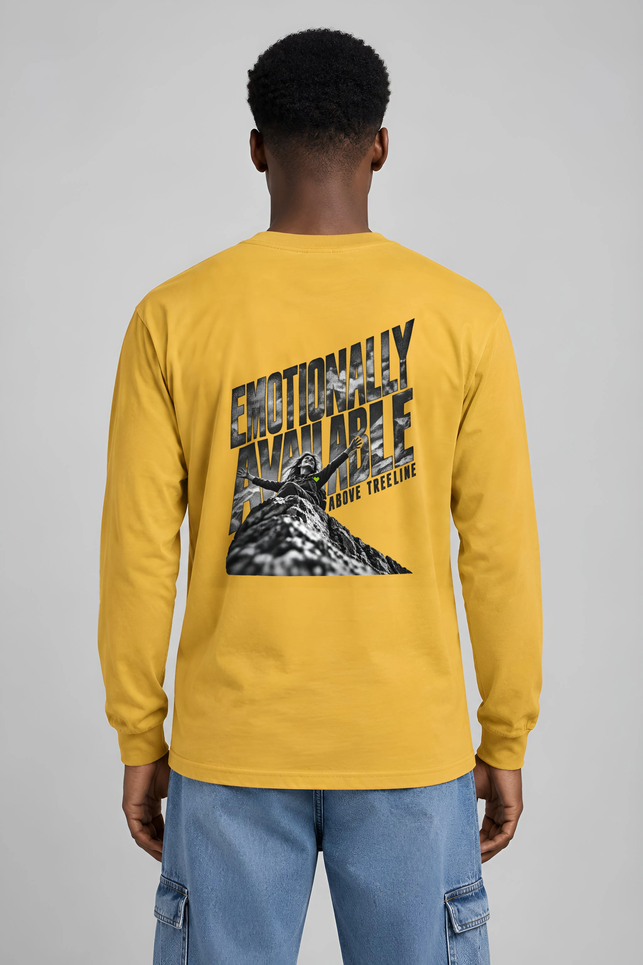 "Emotionally Available Above Treeline" Unisex Longsleeve T-shirt