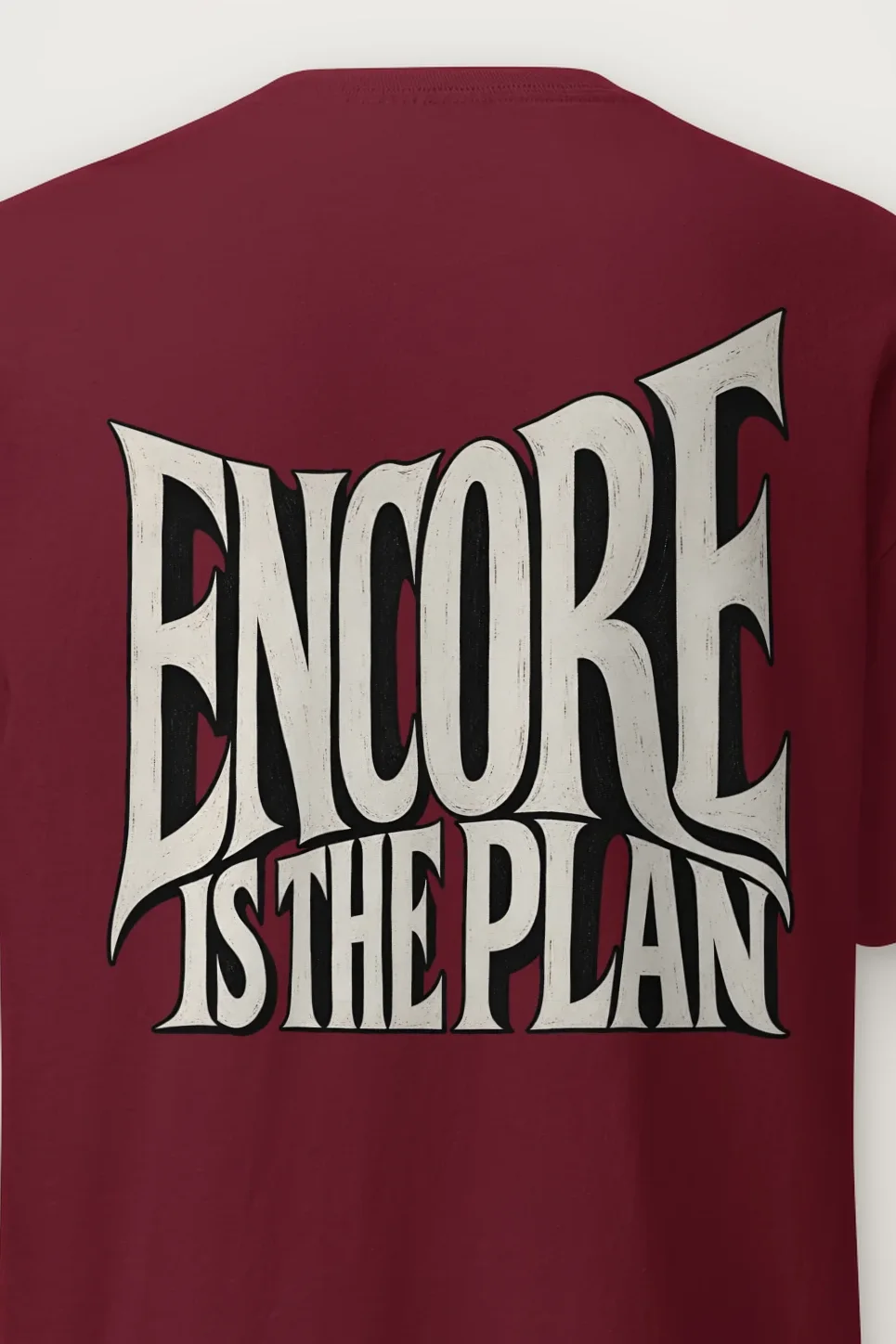 "Encore Is the Plan" Heavyweight Unisex Crewneck T-shirt - the graphic up close
