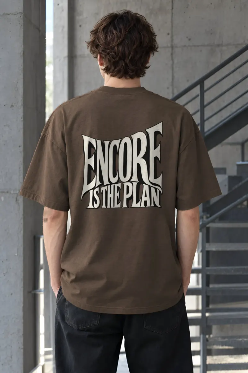 “Encore Is the Plan” Men’s Oversized Heavyweight Crewneck T-Shirt