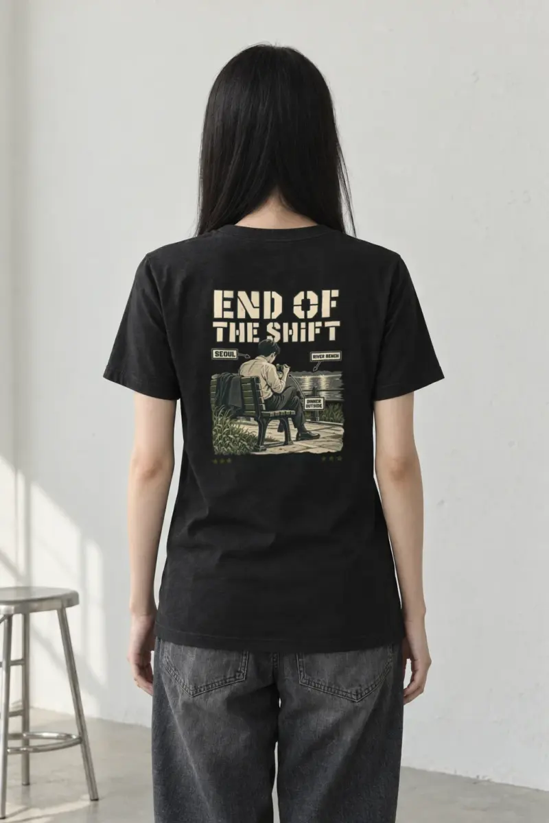 “End of the Shift” Heavyweight Unisex Crewneck T-shirt
