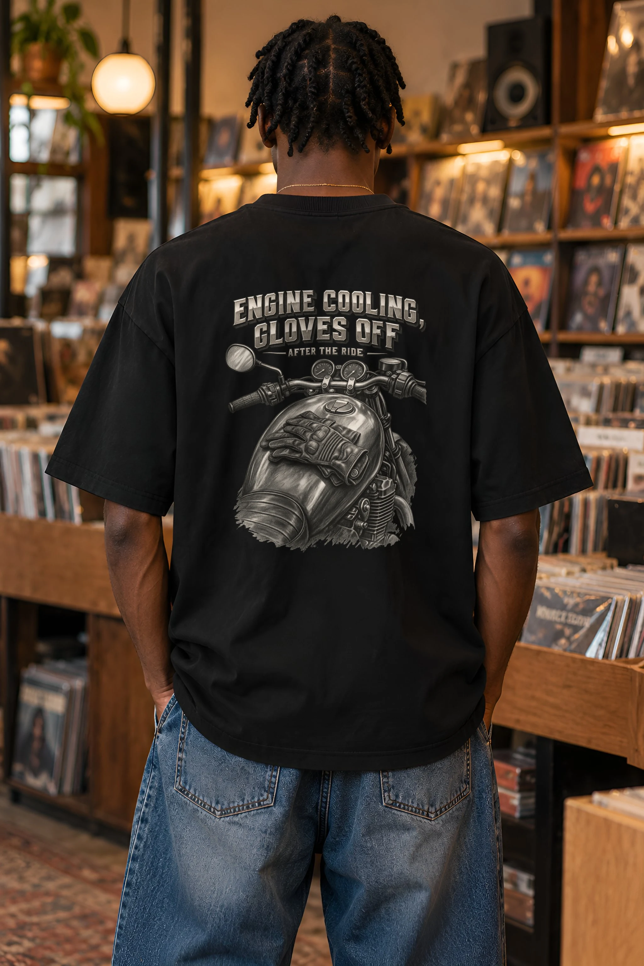 "Engine Cooling, Gloves Off" Unisex Oversized Heavyweight Crewneck T-Shirt