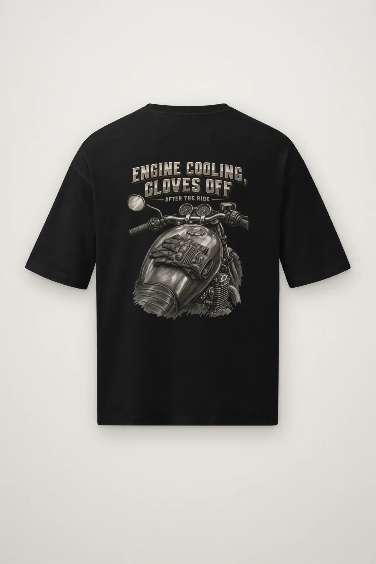 "Engine Cooling, Gloves Off" Men's Oversized Heavyweight Crewneck T-Shirt