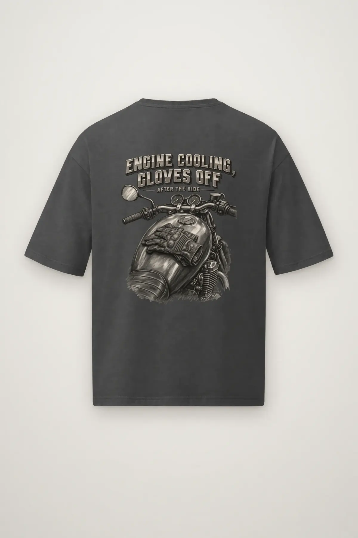 "Engine Cooling, Gloves Off" Men's Oversized Heavyweight Crewneck T-Shirt
