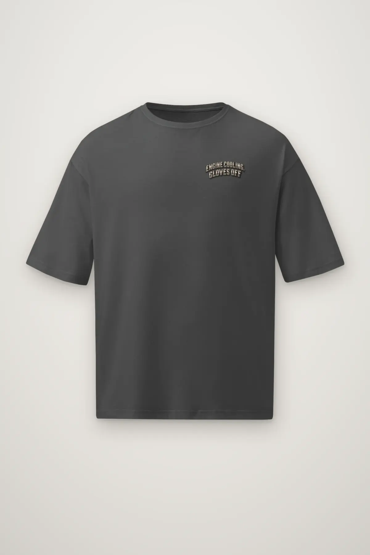 "Engine Cooling, Gloves Off" Men's Oversized Heavyweight Crewneck T-Shirt