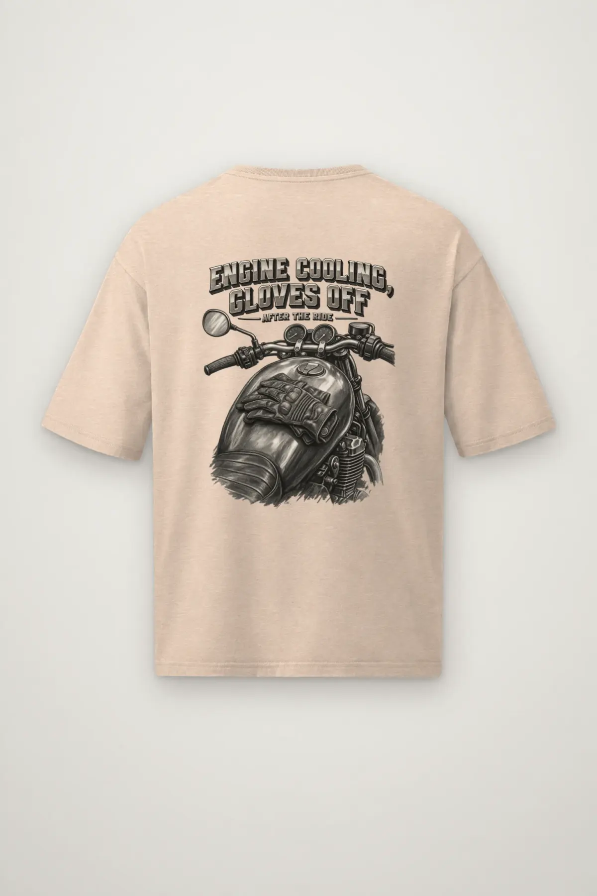 "Engine Cooling, Gloves Off" Men's Oversized Heavyweight Crewneck T-Shirt