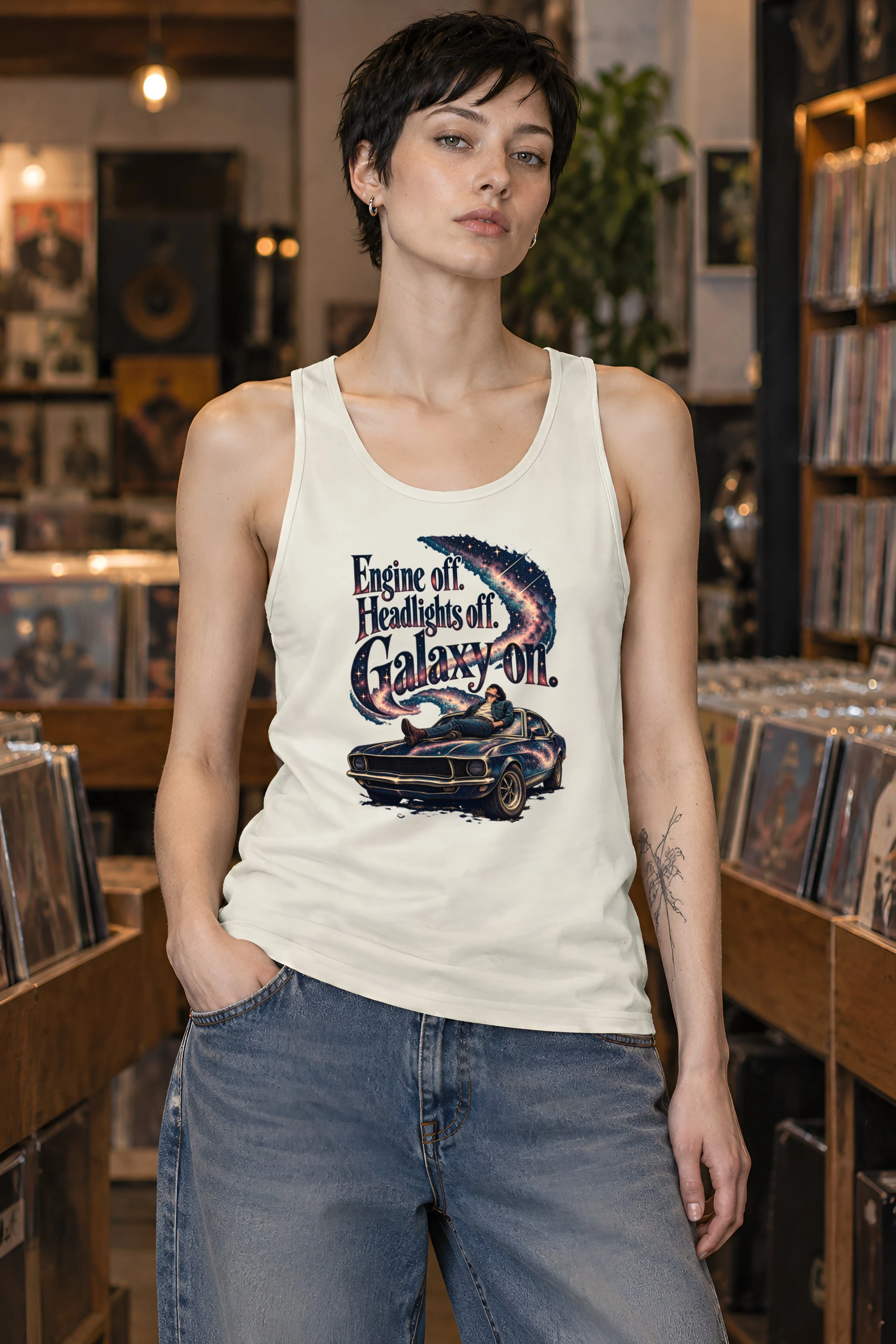 "Engine Off Galaxy On" Unisex Jersey Tank