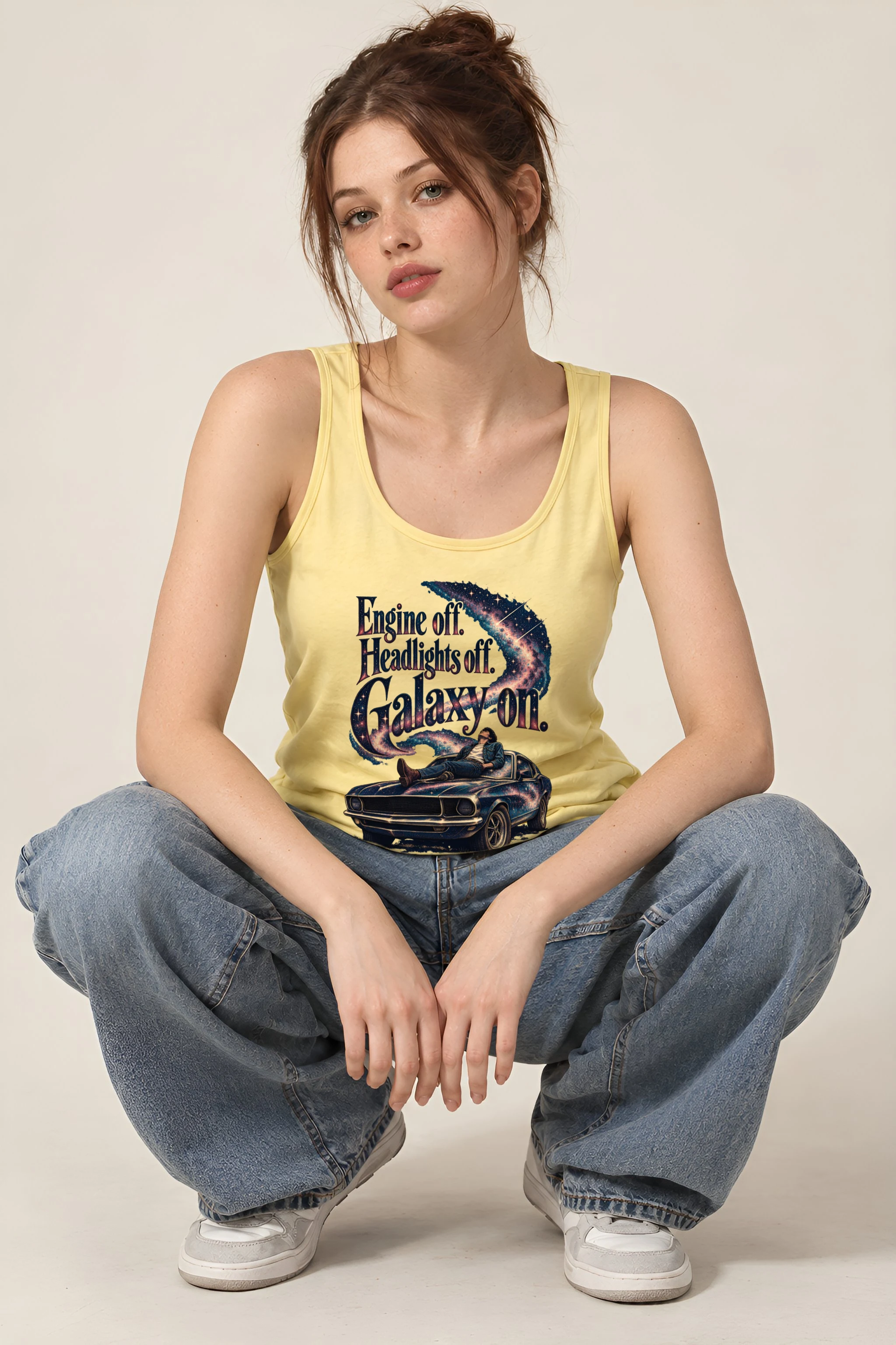 "Engine Off Galaxy On" Unisex Jersey Tank