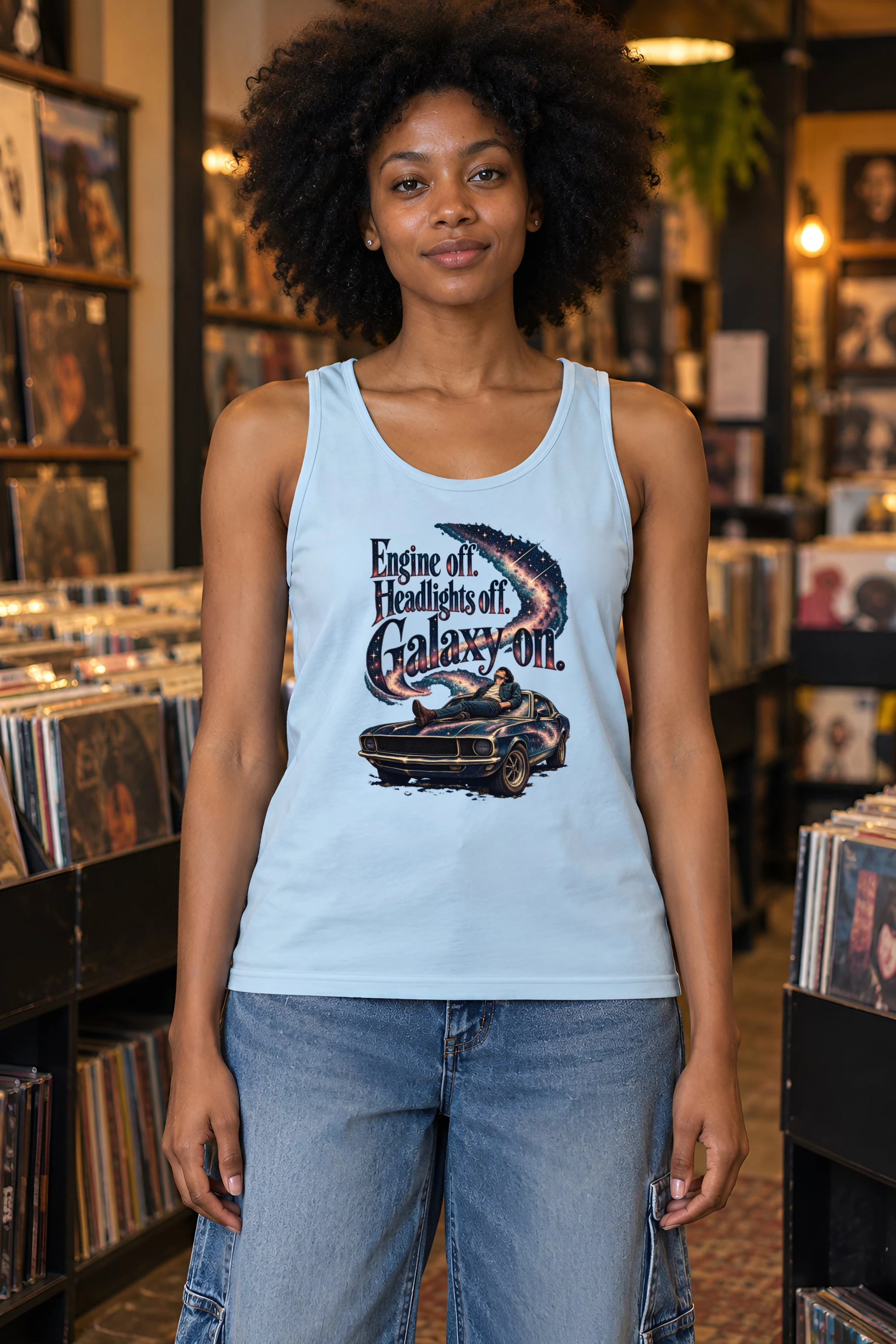 "Engine Off Galaxy On" Unisex Jersey Tank