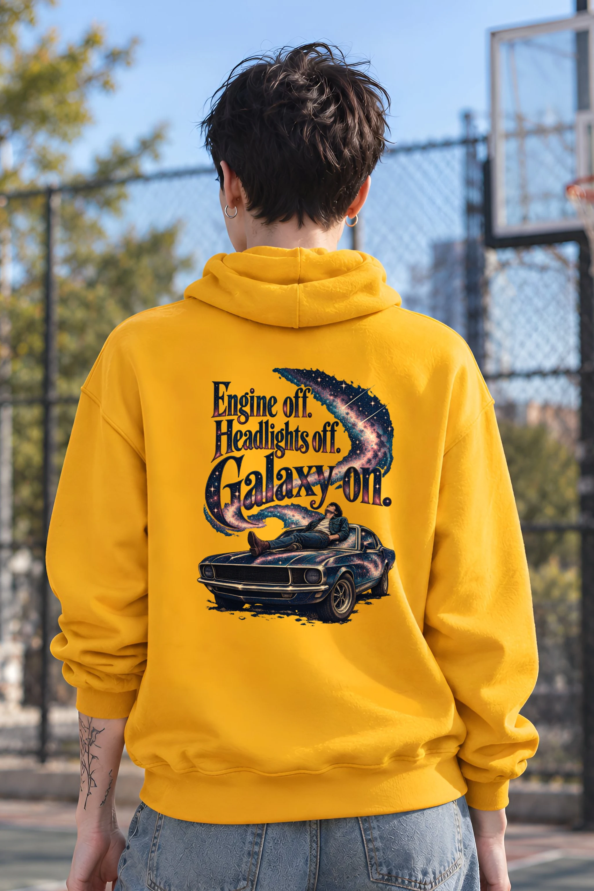 "Engine Off Galaxy On" Unisex Pullover Hoodie