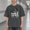 "Engraved American Crow" Men's Oversized Heavyweight Crewneck T-Shirt
