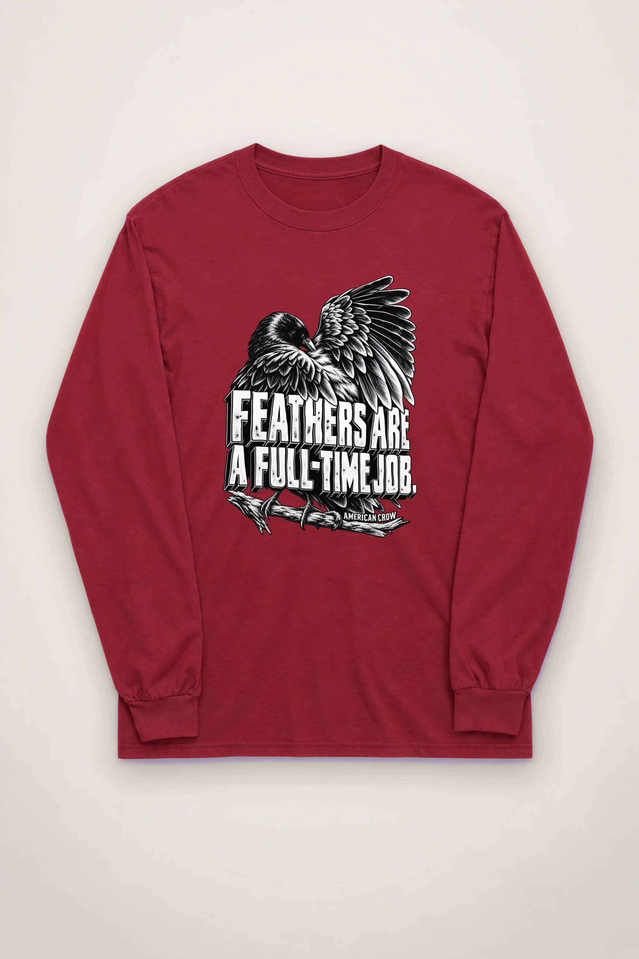 "Engraved American Crow" Unisex Longsleeve T-shirt
