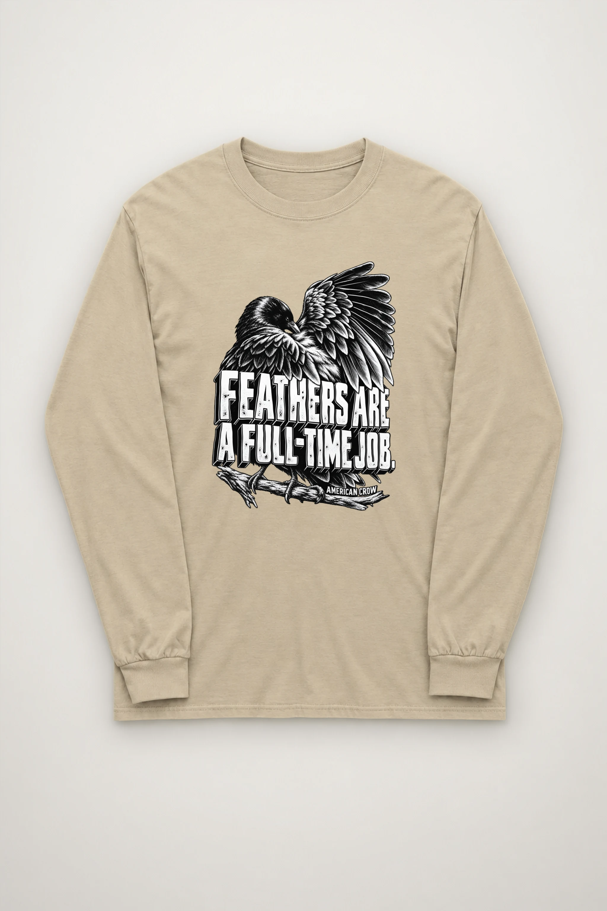 "Engraved American Crow" Unisex Longsleeve T-shirt