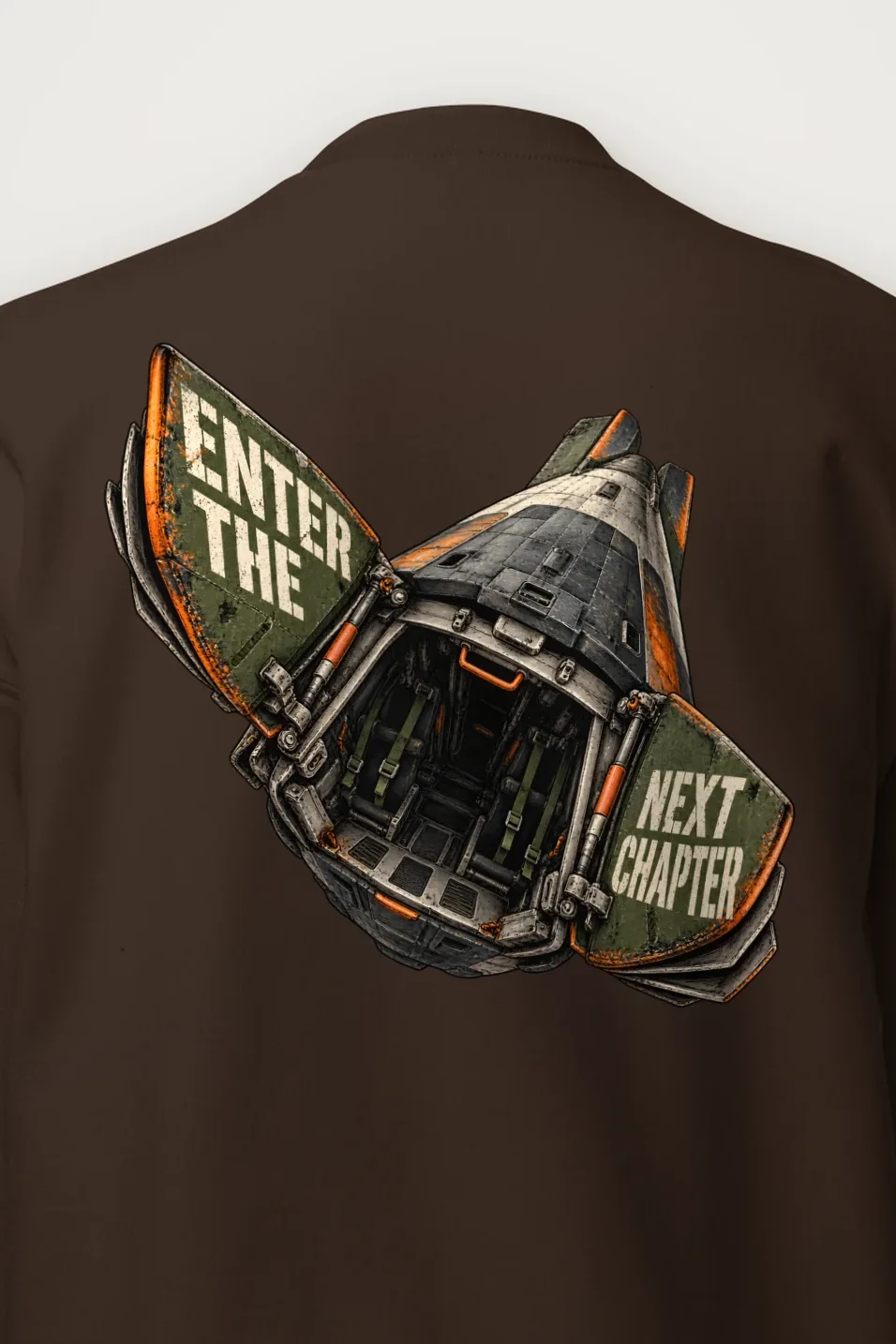 "Enter the Next Chapter" Heavy Blend Unisex Crewneck Sweatshirt - the graphic up close
