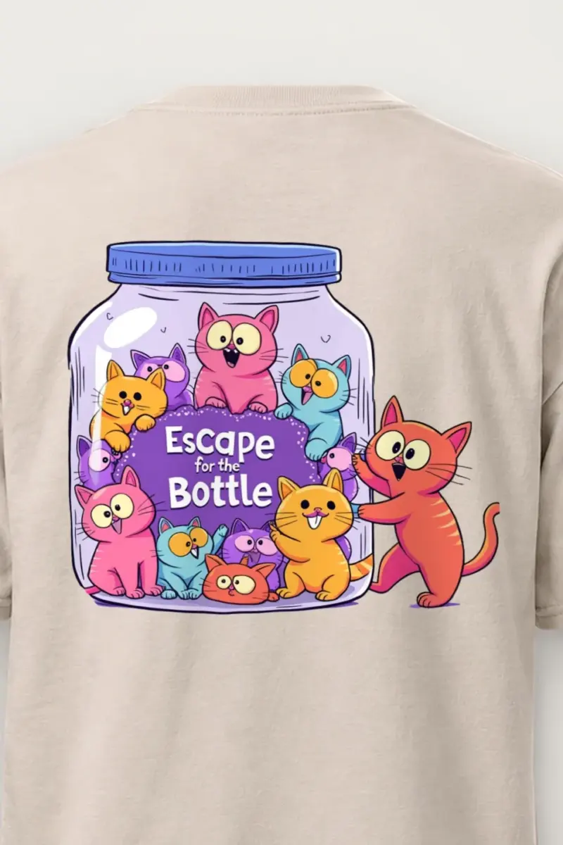 "Escape For The Bottle" Heavyweight Unisex Crewneck T-shirt