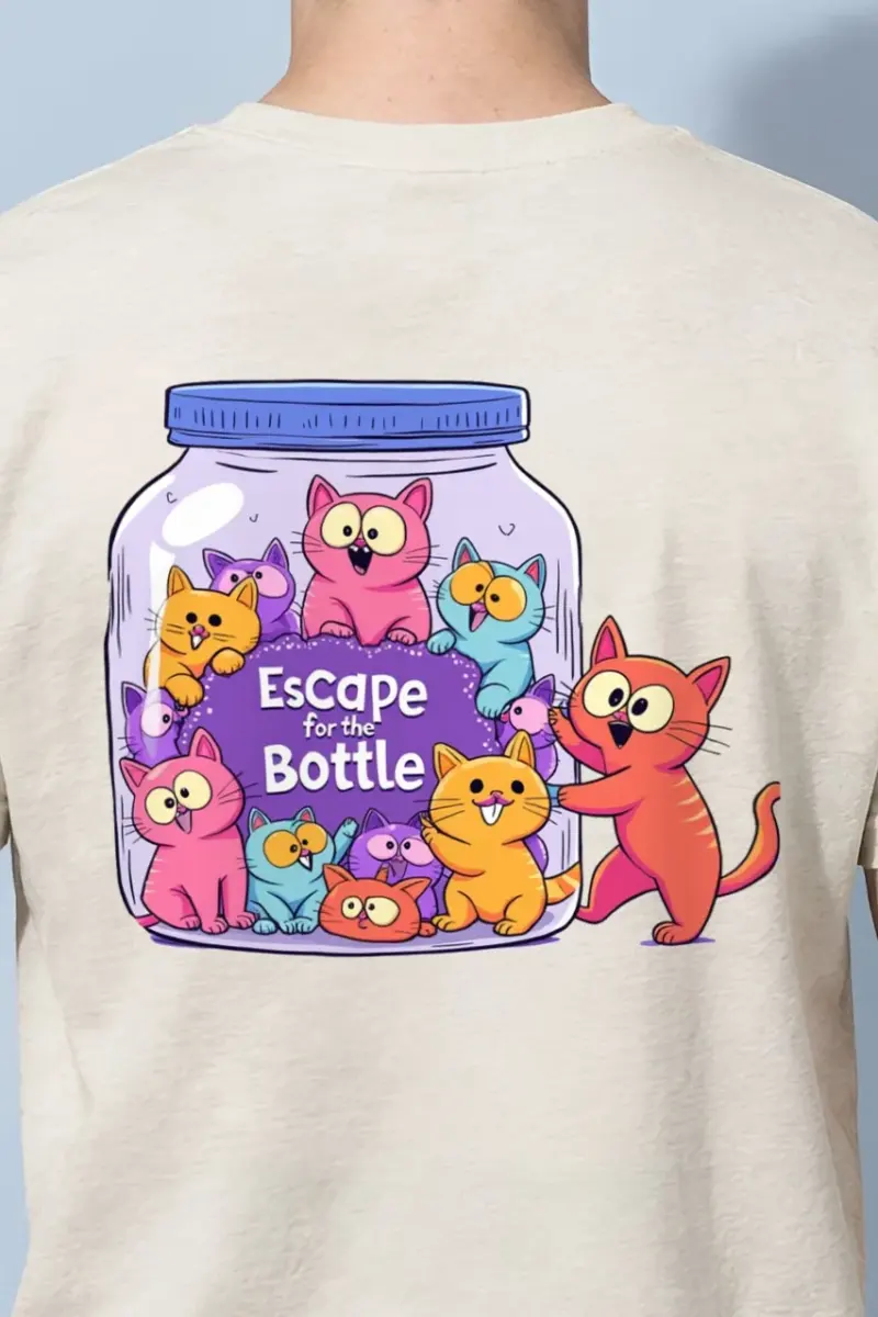 "Escape For The Bottle" Heavyweight Unisex Crewneck T-shirt
