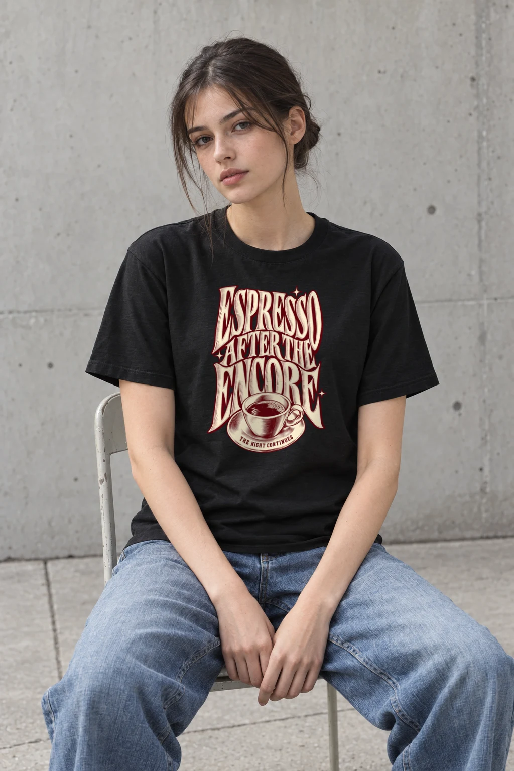 "Espresso After the Encore" Heavyweight Unisex Crewneck T-shirt