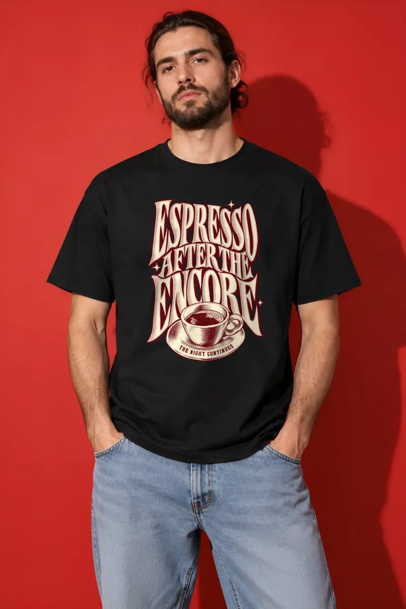 "Espresso After the Encore" Heavyweight Unisex Crewneck T-shirt