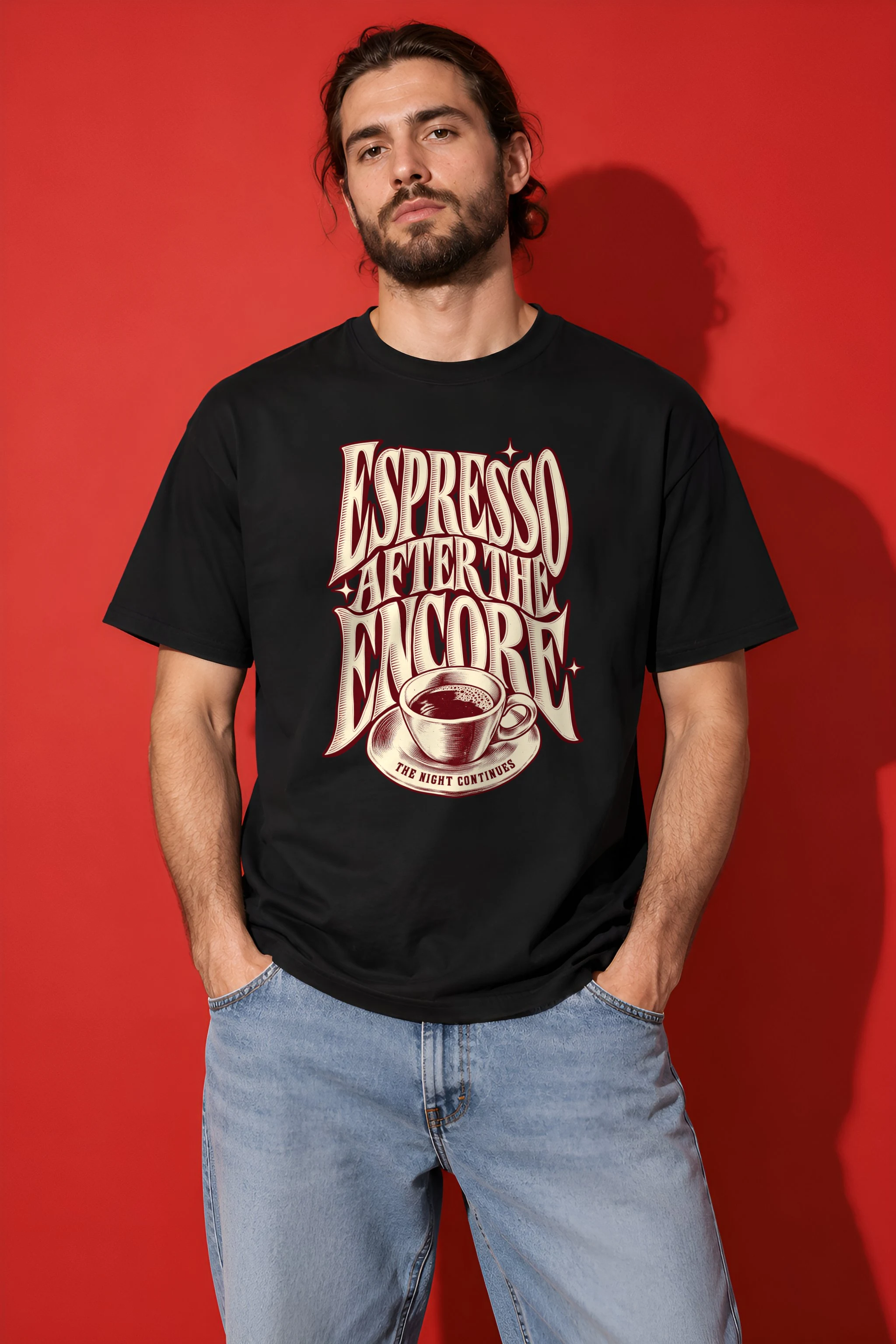 "Espresso After the Encore" Heavyweight Unisex Crewneck T-shirt