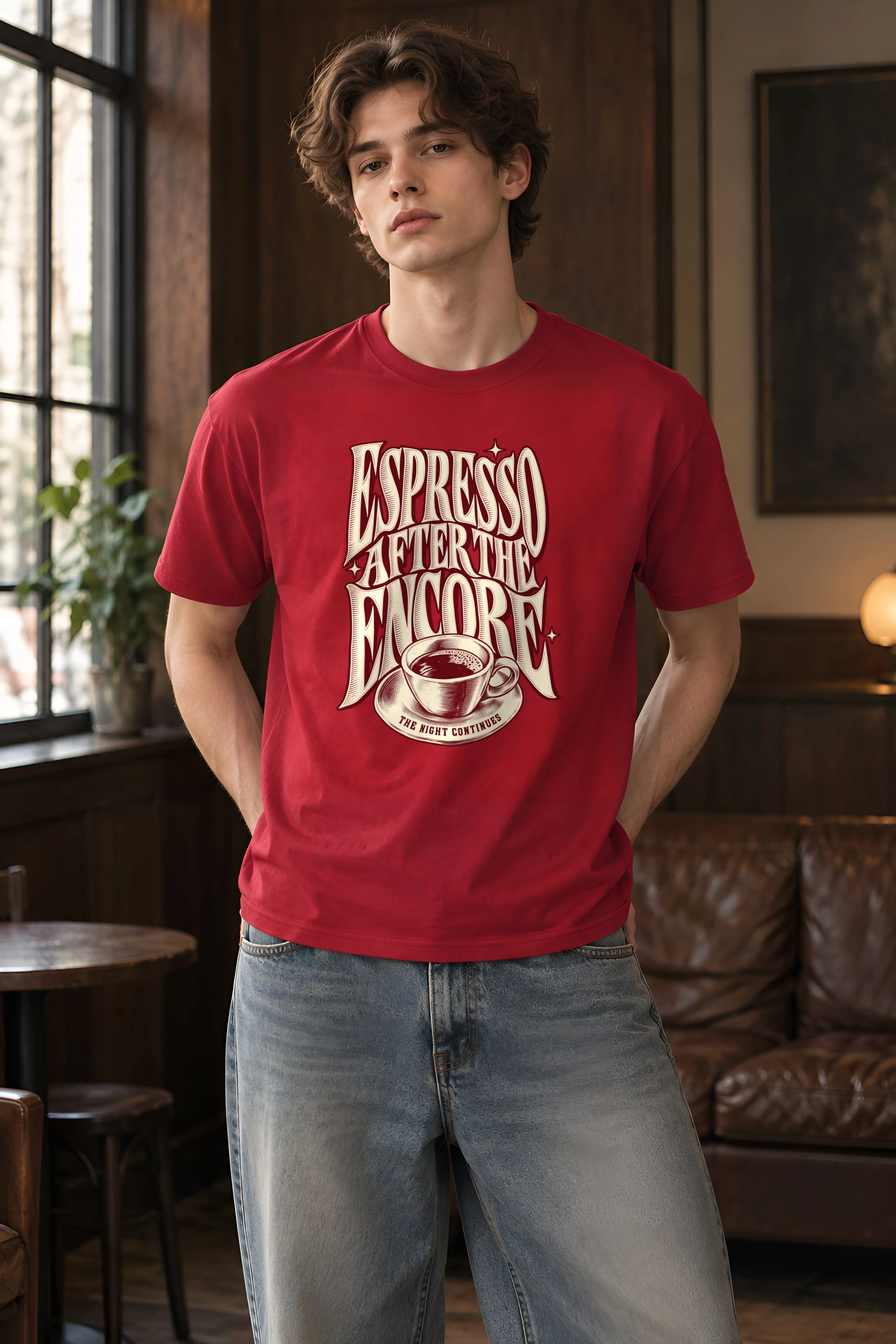 "Espresso After the Encore" Heavyweight Unisex Crewneck T-shirt